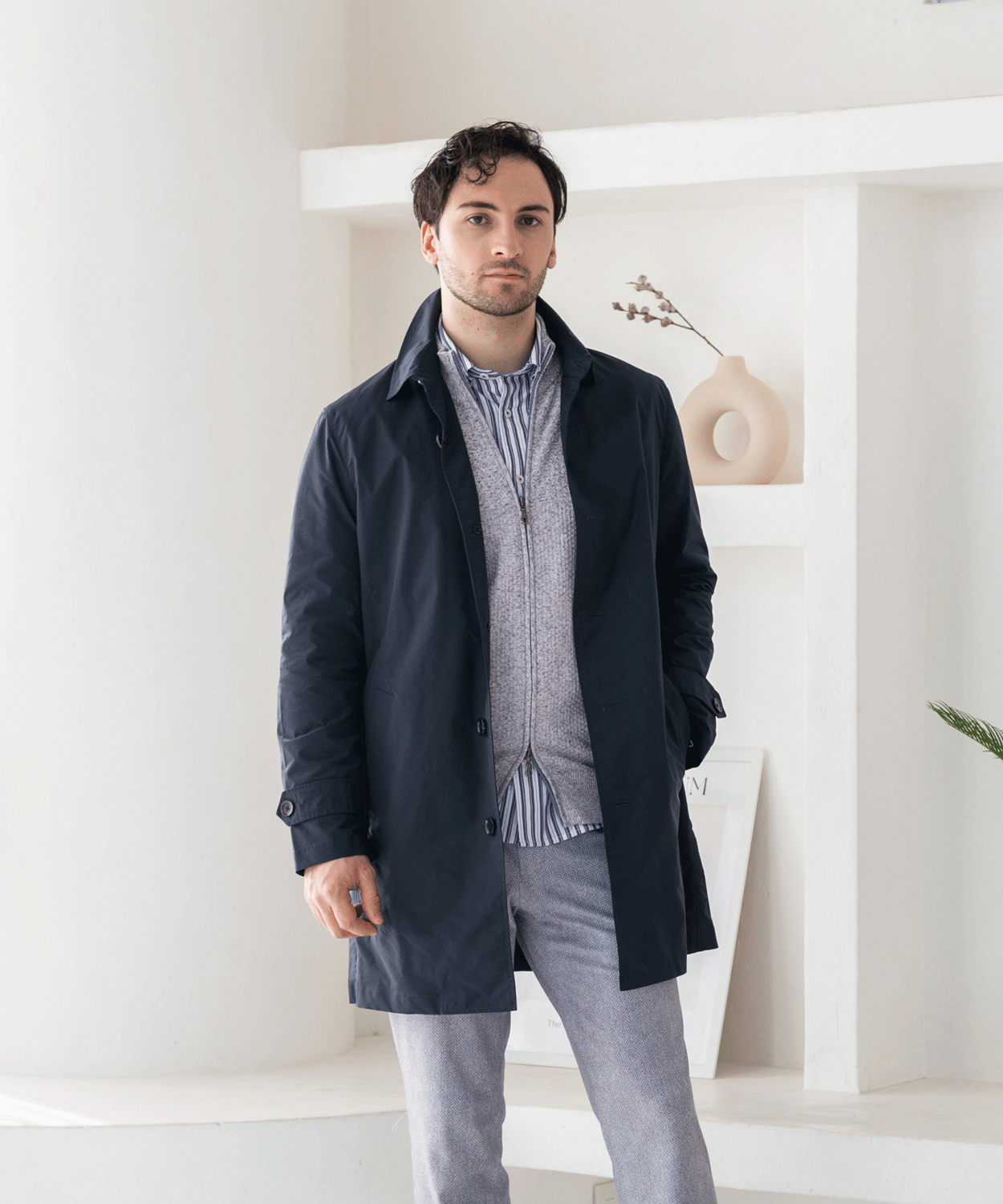 WATER REPELLENT ストレッチ ステンカラーコート