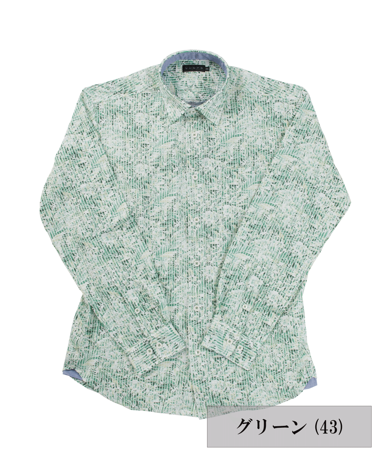 【MORESALE/50%OFF】ニットサッカー リーフプリント長袖シャツ #VUMPS traveller