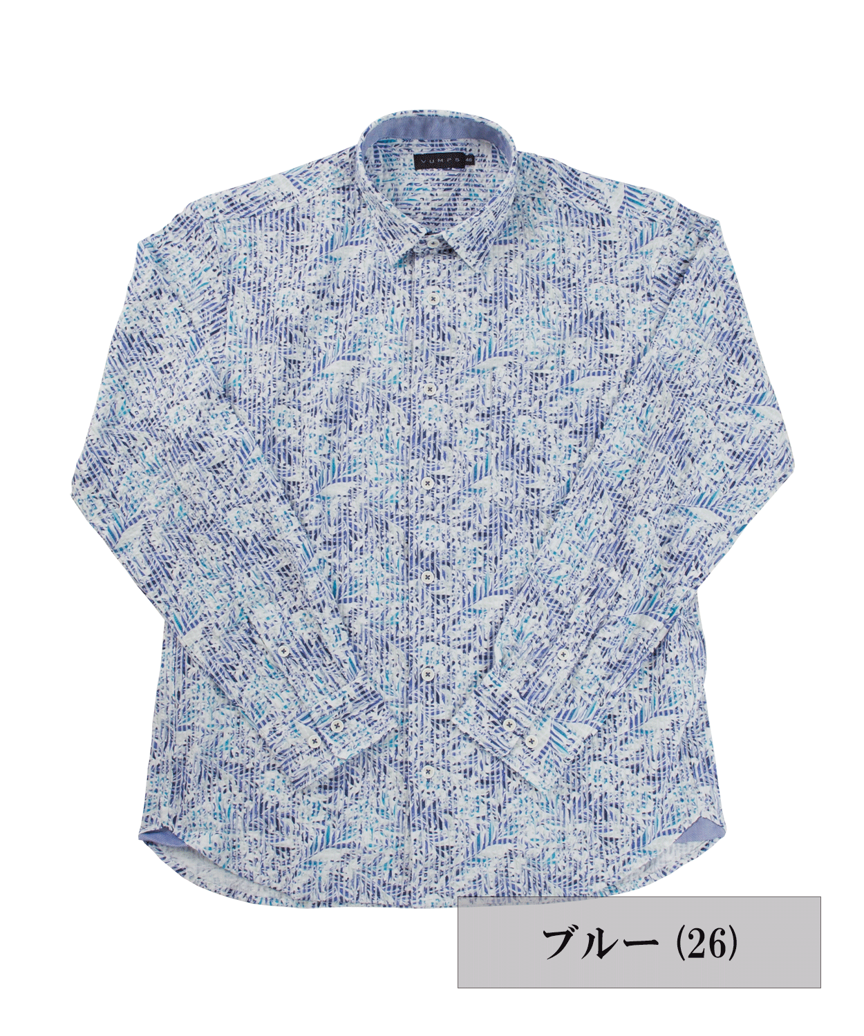 【MORESALE/50%OFF】ニットサッカー リーフプリント長袖シャツ #VUMPS traveller