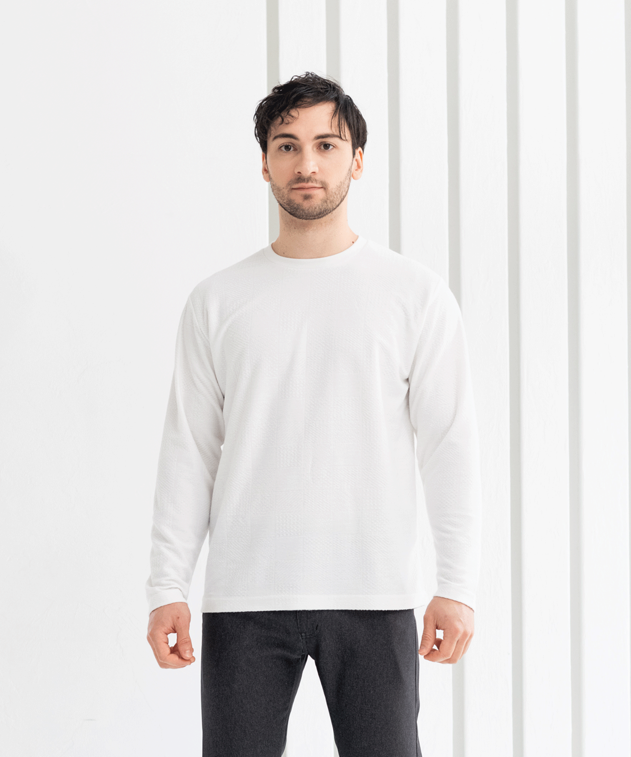 リンクスジャカード ロングスリーブTシャツ
