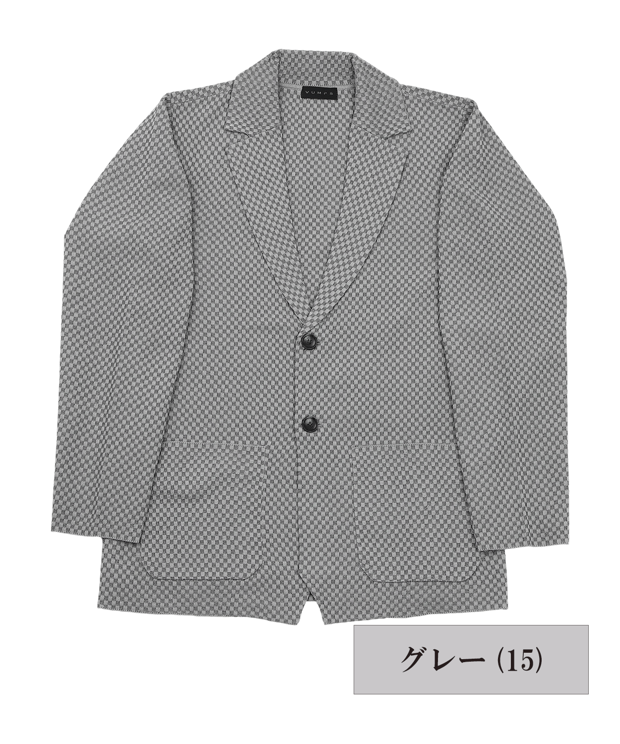 14G 格子柄ニットジャケット