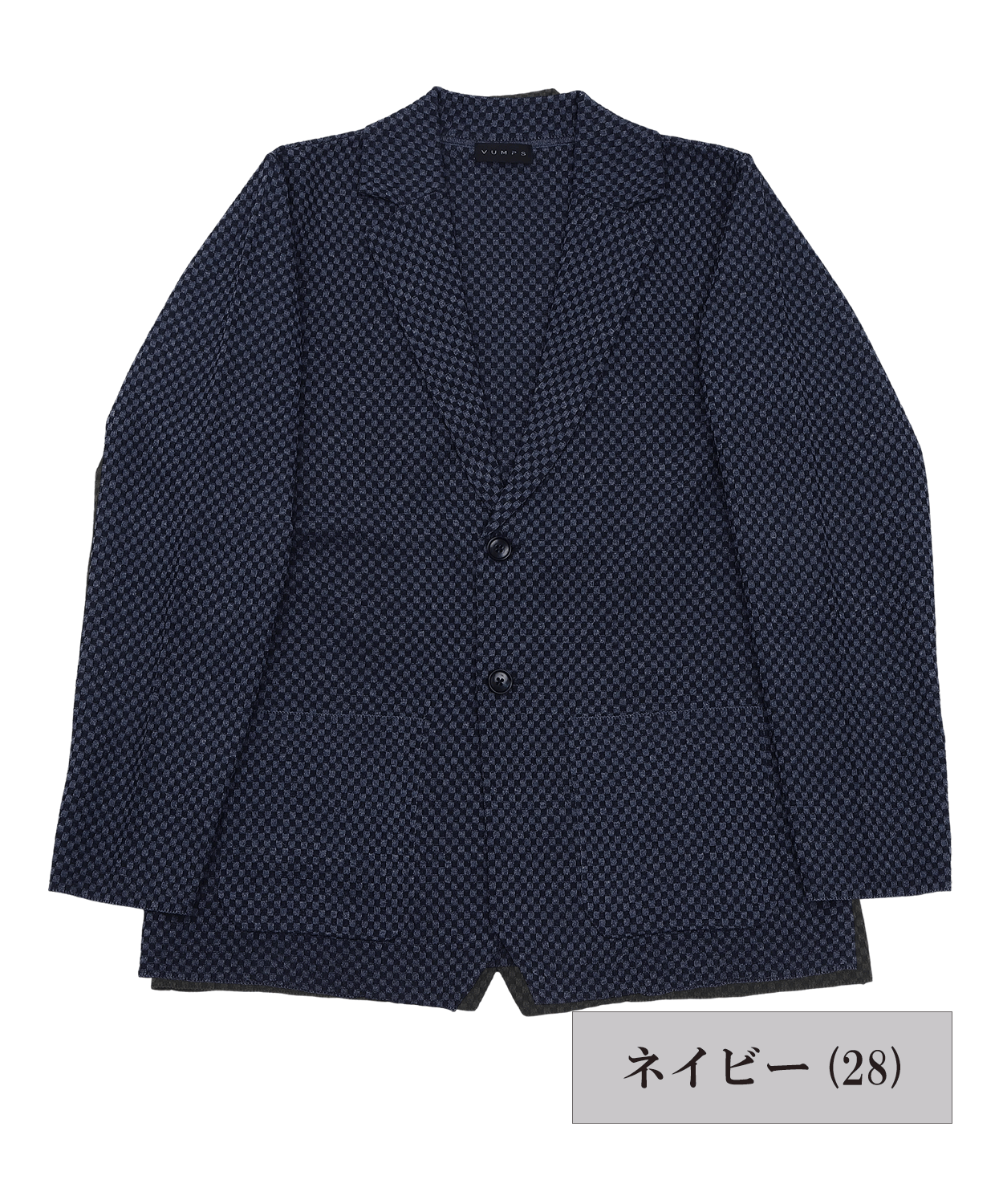 14G 格子柄ニットジャケット