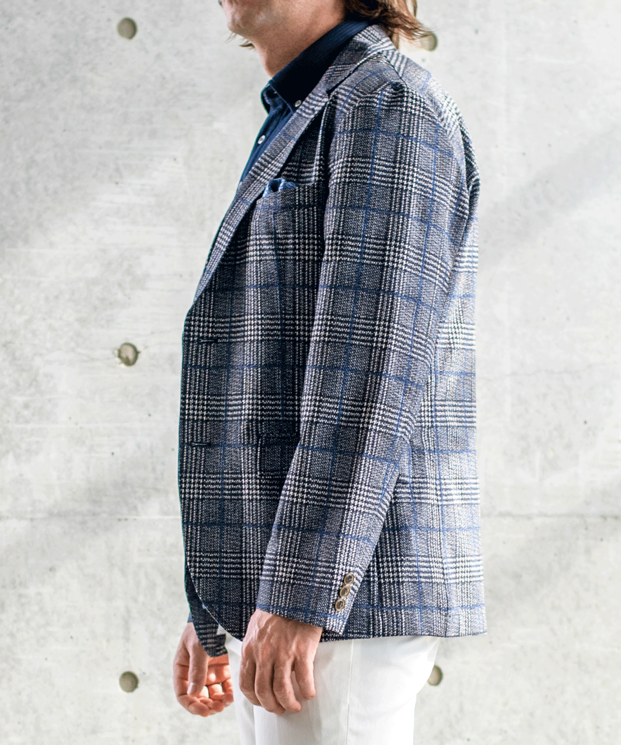 【SALE/30%OFF】ポリエステルサッカー グレンチェックジャケット