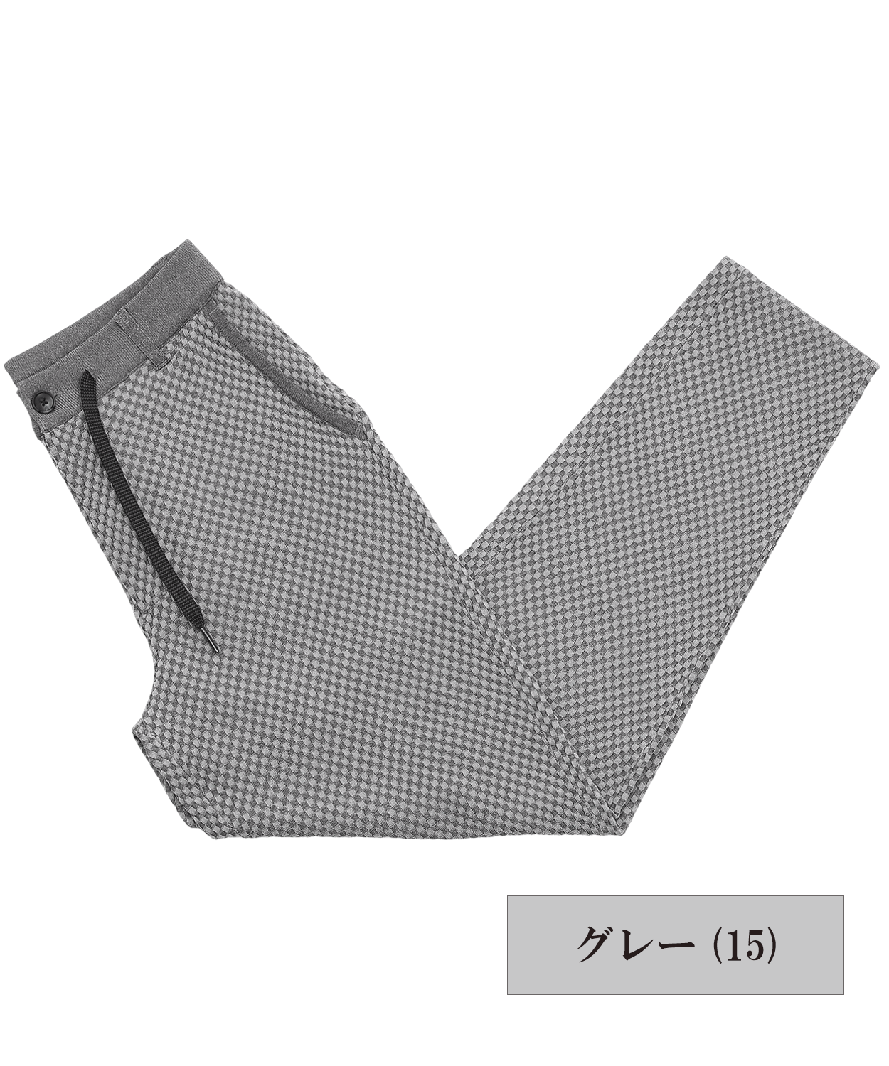 14G 格子柄ニットイージーパンツ