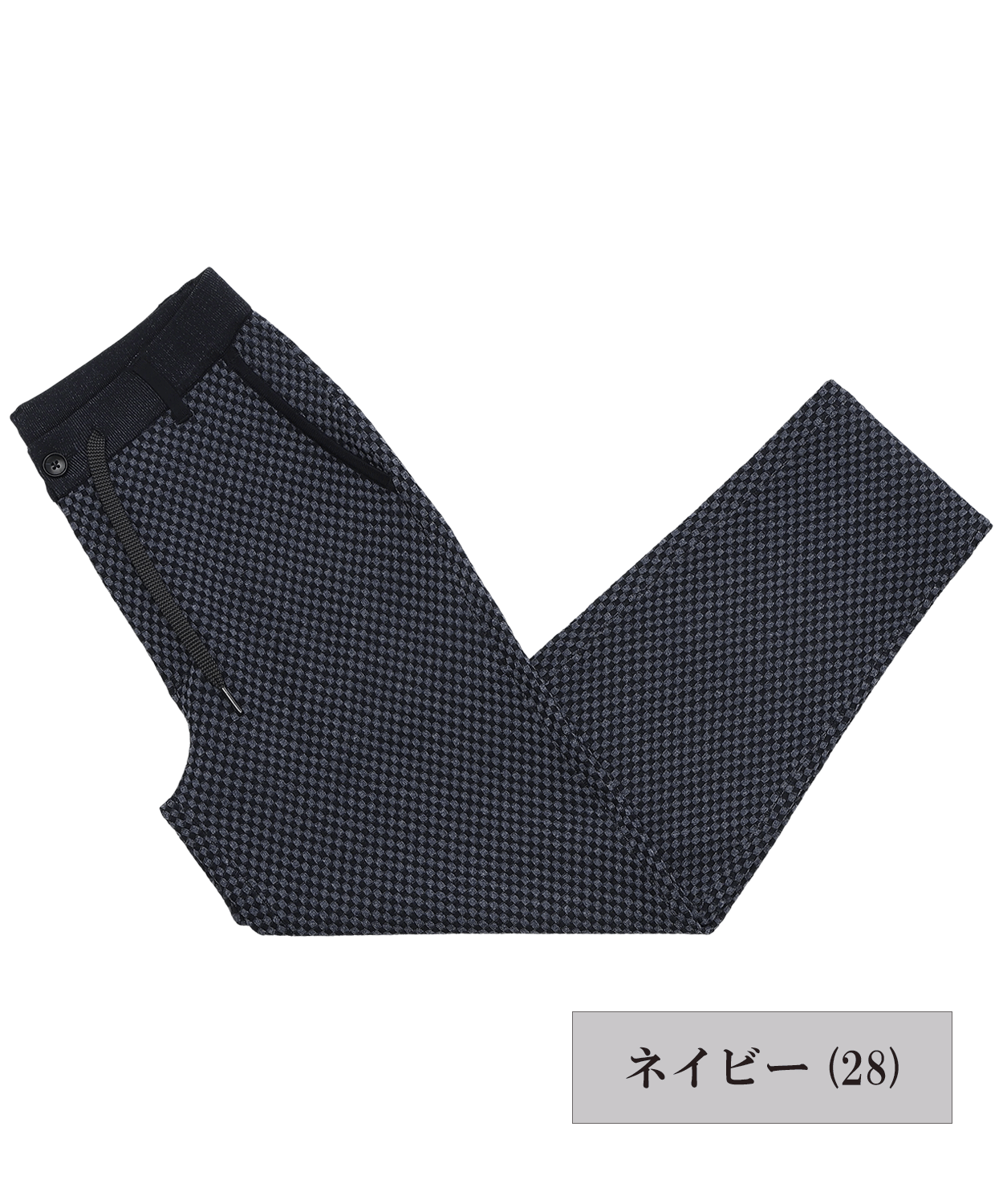 14G 格子柄ニットイージーパンツ