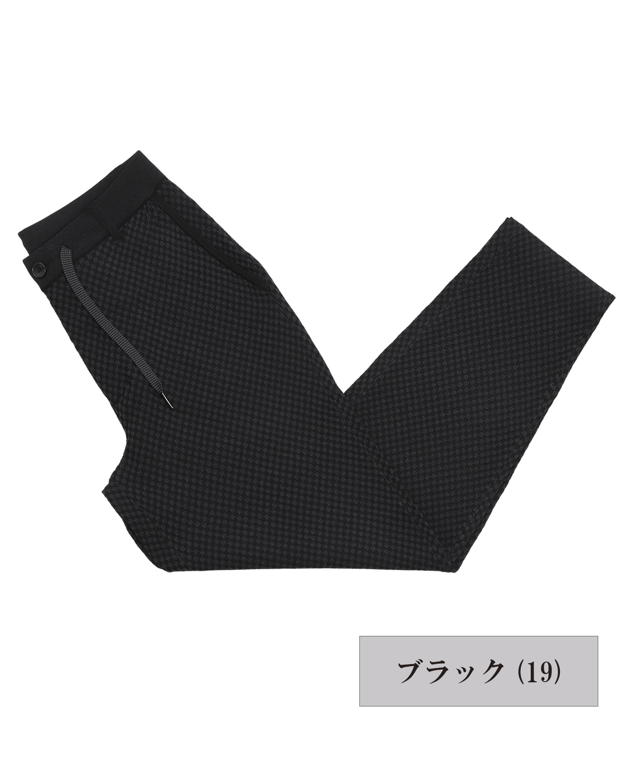 14G 格子柄ニットイージーパンツ