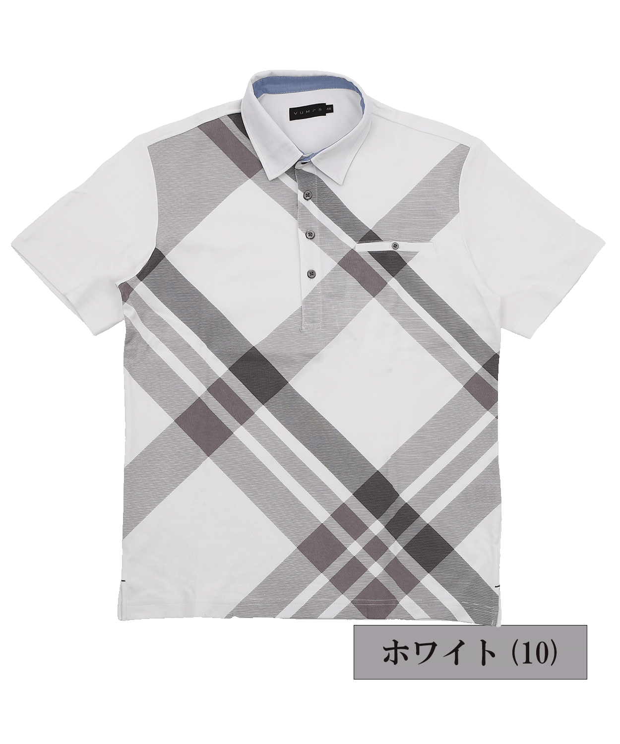 【SALE/20%OFF】スムースパネル プリントチェックポロシャツ