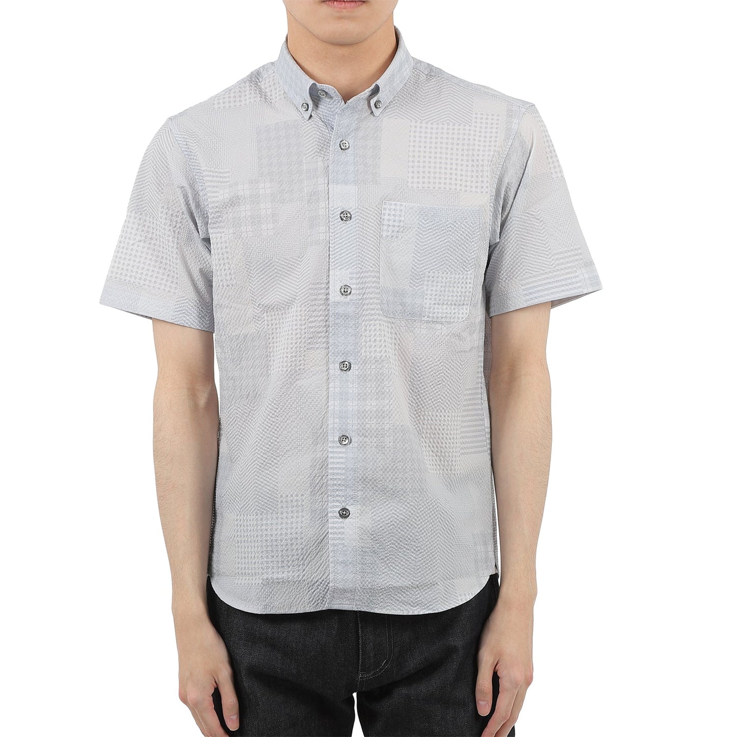 【SALE/30%OFF】SOLOTEX パッチワークサッカーシャツ