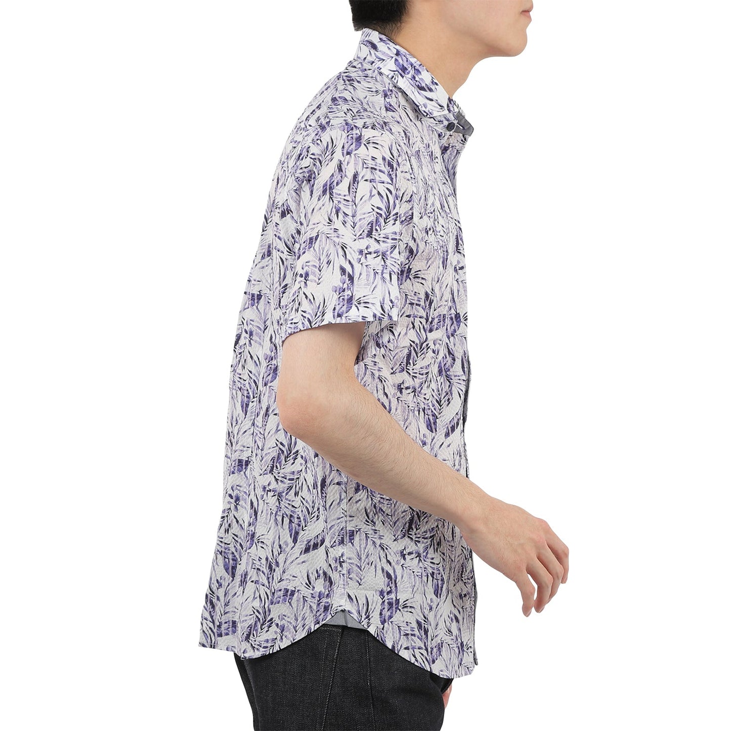 【SALE/30%OFF】SOLOTEX ボタニカルプリントサッカーシャツ