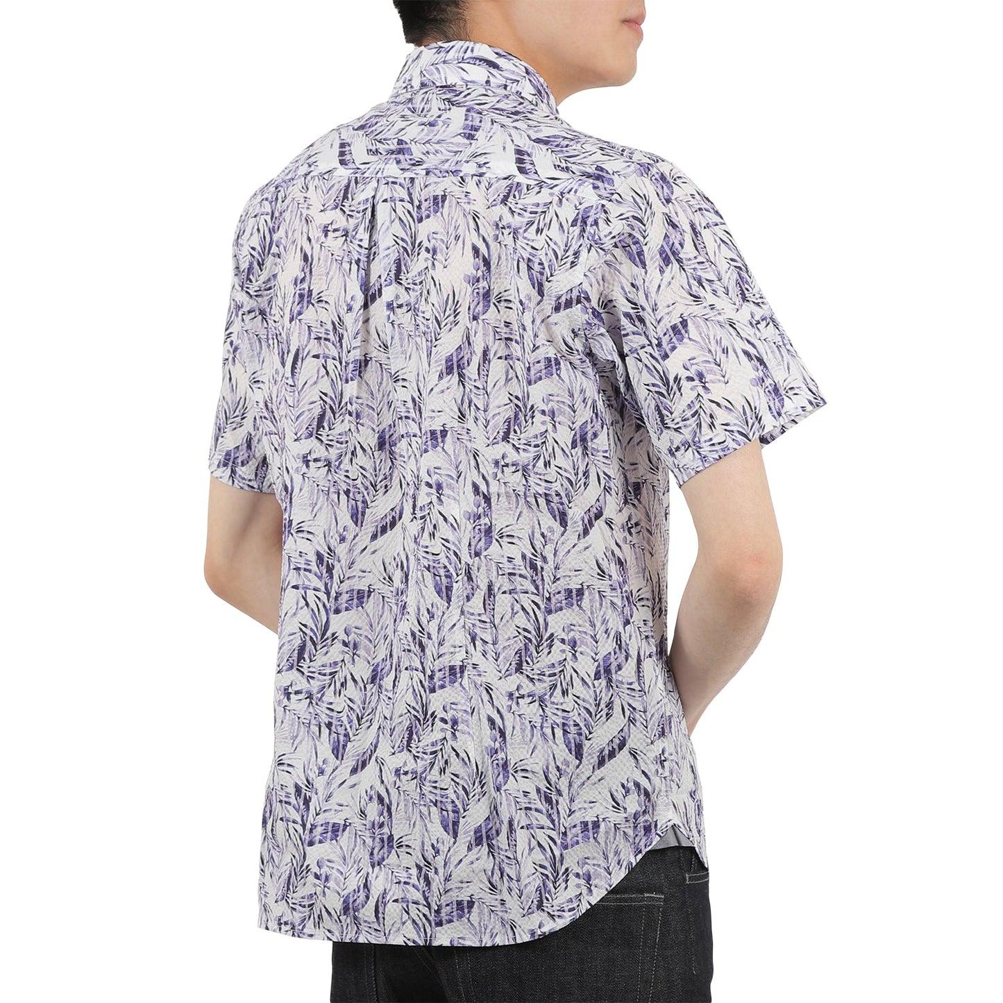 【SALE/30%OFF】SOLOTEX ボタニカルプリントサッカーシャツ