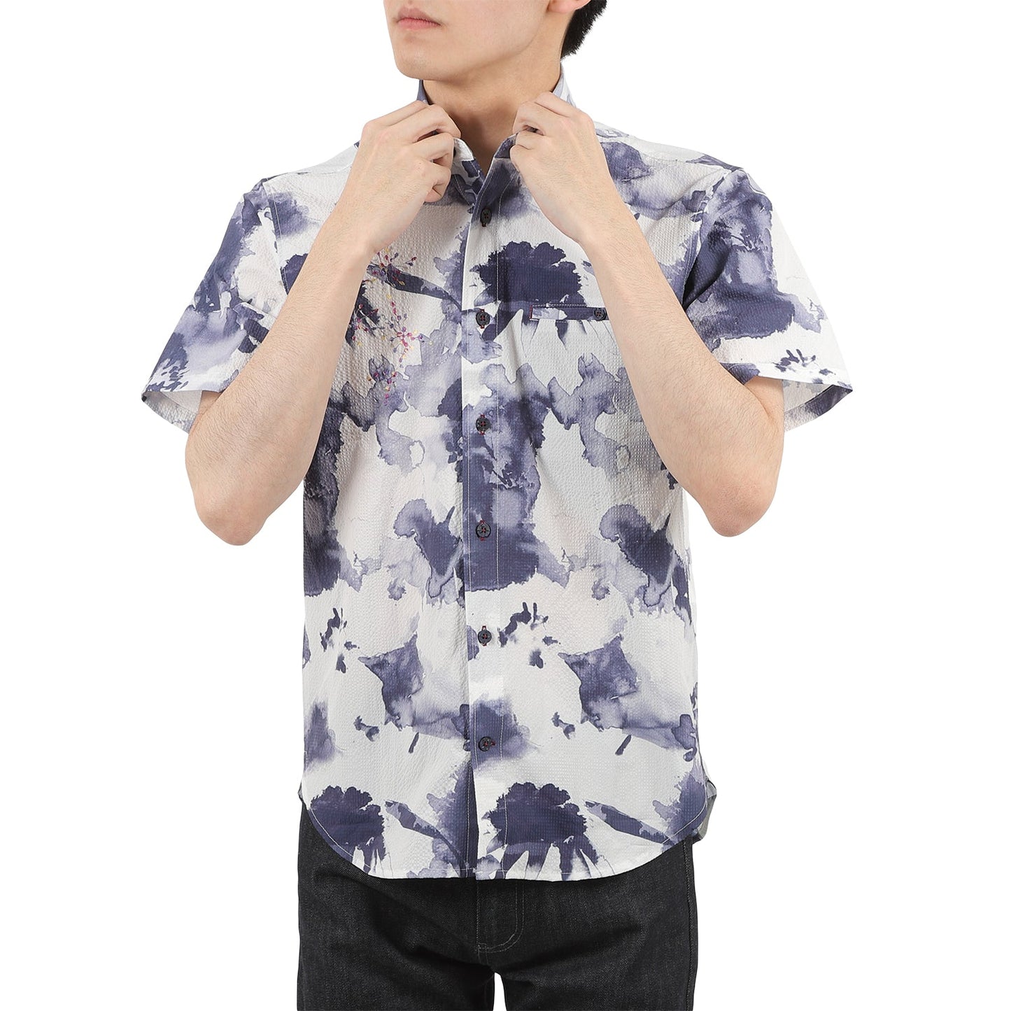 【SALE/20%OFF】SOLOTEX タイダイプリントサッカーシャツ