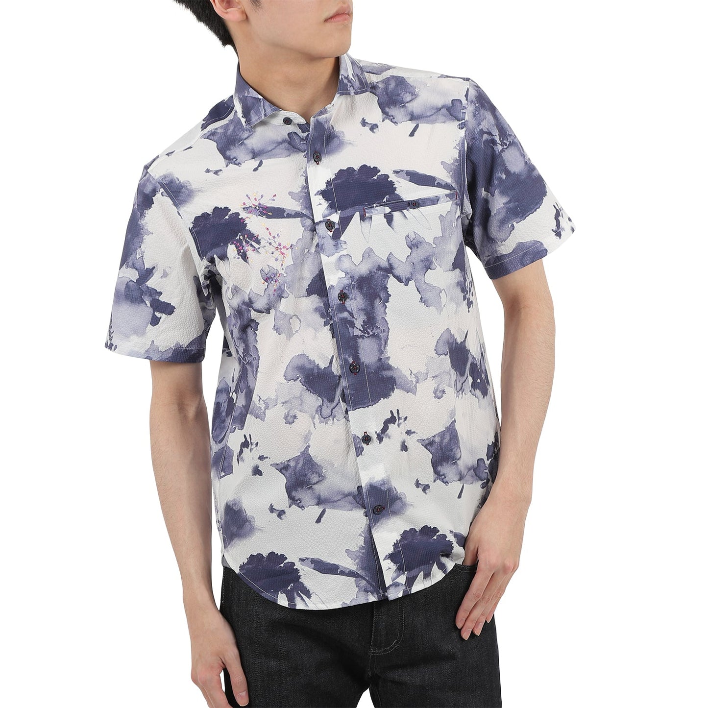 【SALE/20%OFF】SOLOTEX タイダイプリントサッカーシャツ