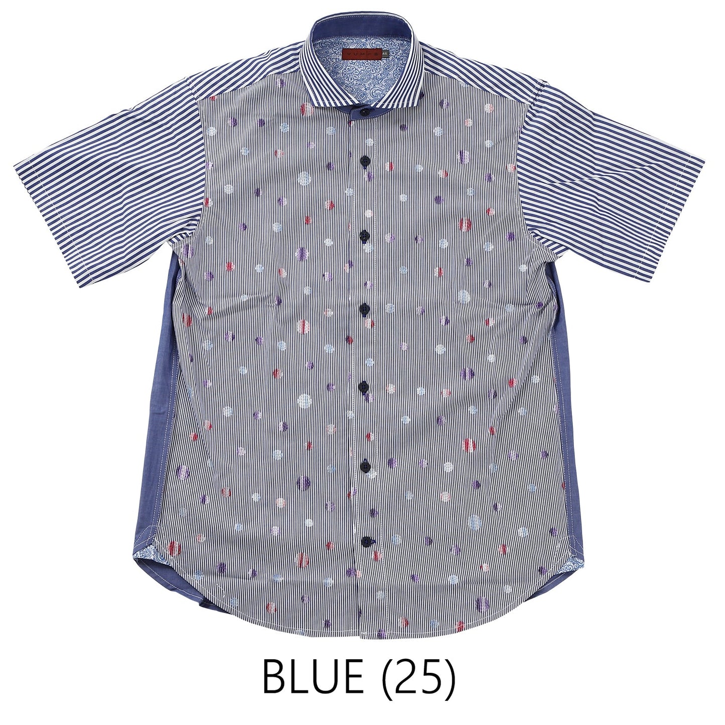 【SALE/20%OFF】VUMPS RED 切替ドット刺しゅう セミワイドカラーシャツ