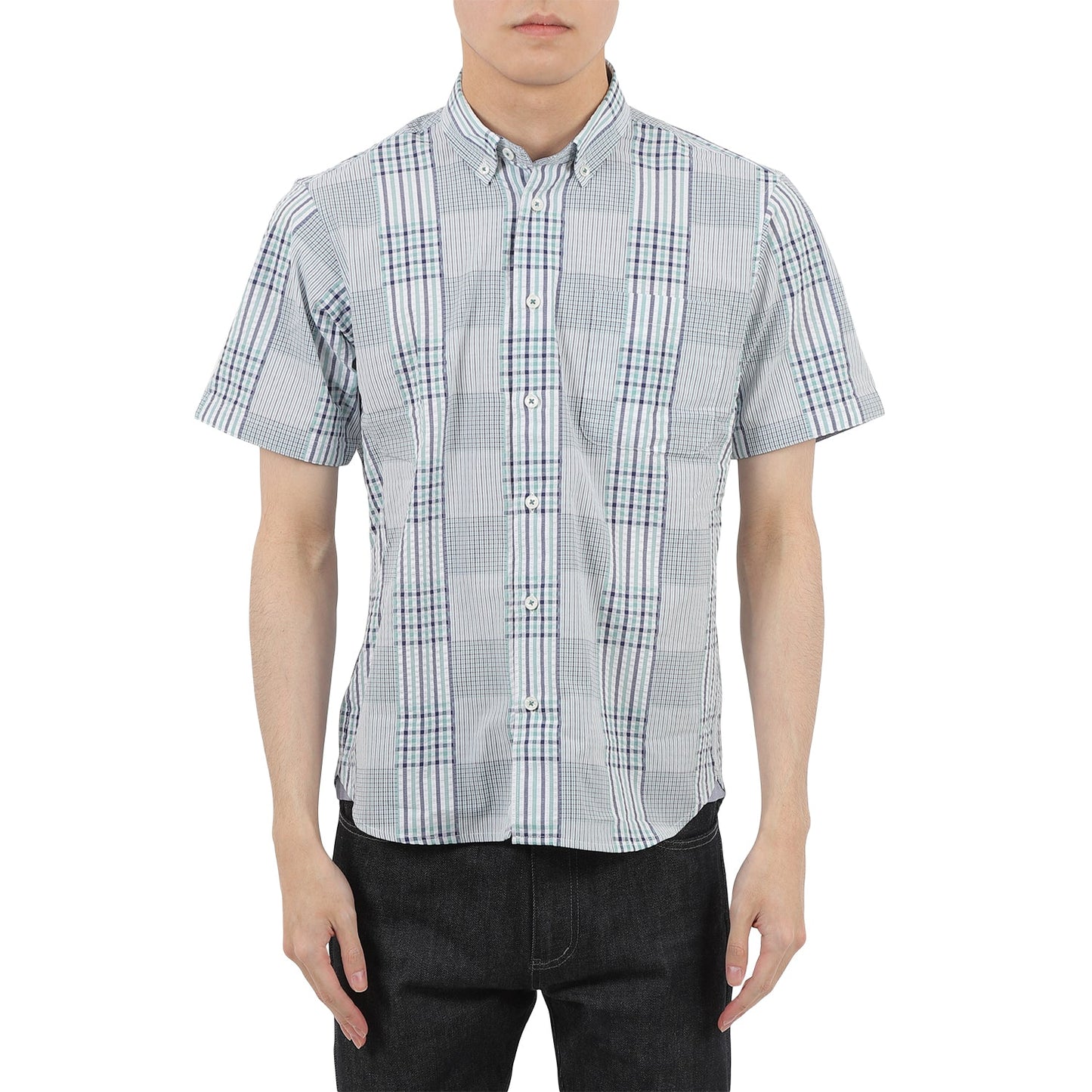 【SALE/30%OFF】マルチチェック コットンシアサッカーシャツ