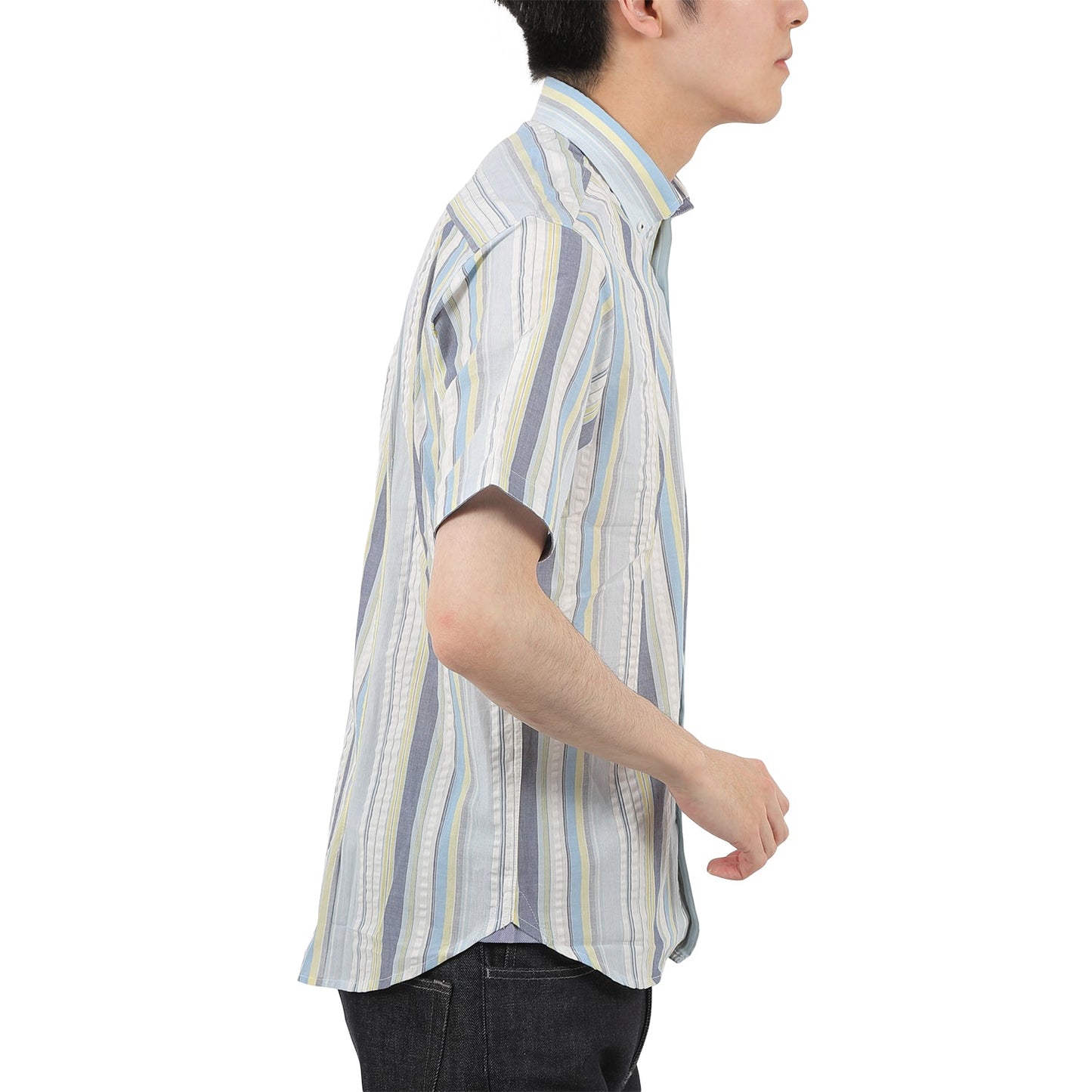【SALE/30%OFF】マルチストライプ コットンシアサッカーシャツ