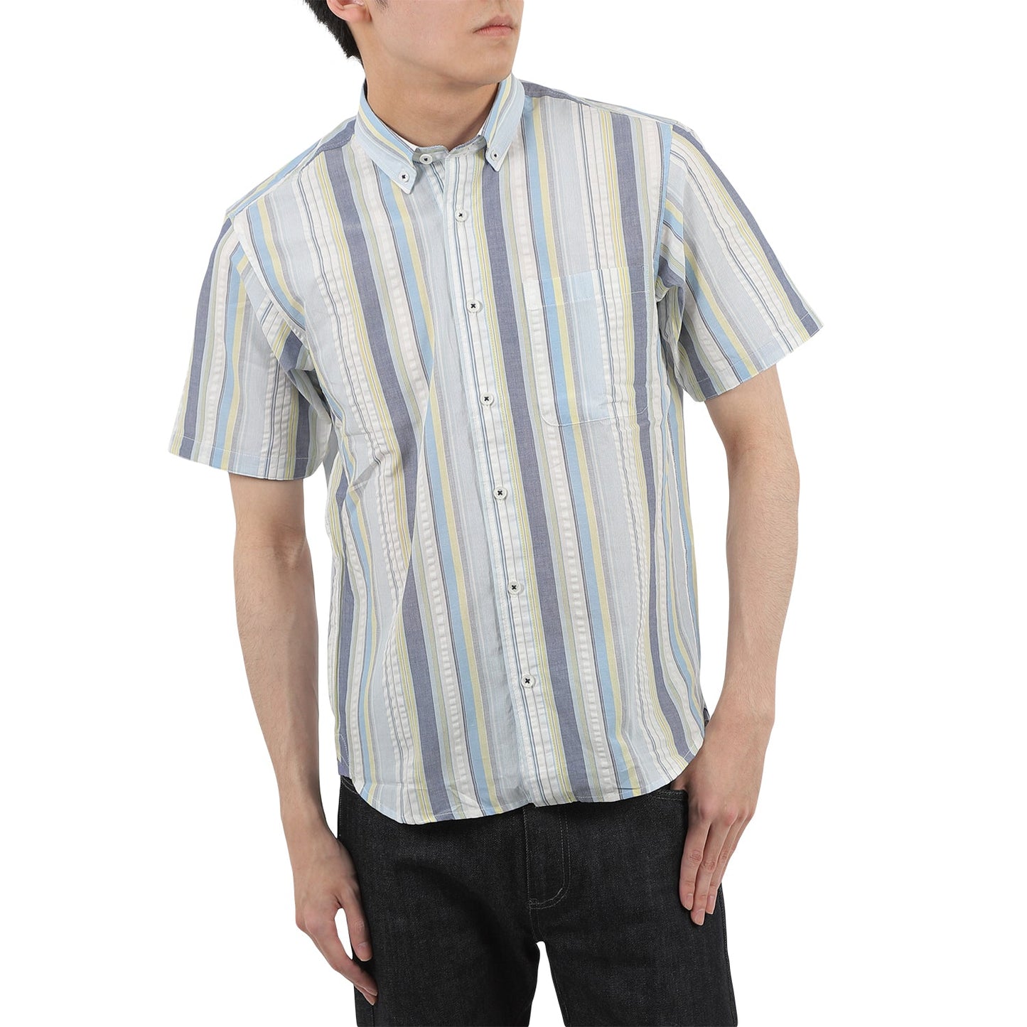 【SALE/30%OFF】マルチストライプ コットンシアサッカーシャツ