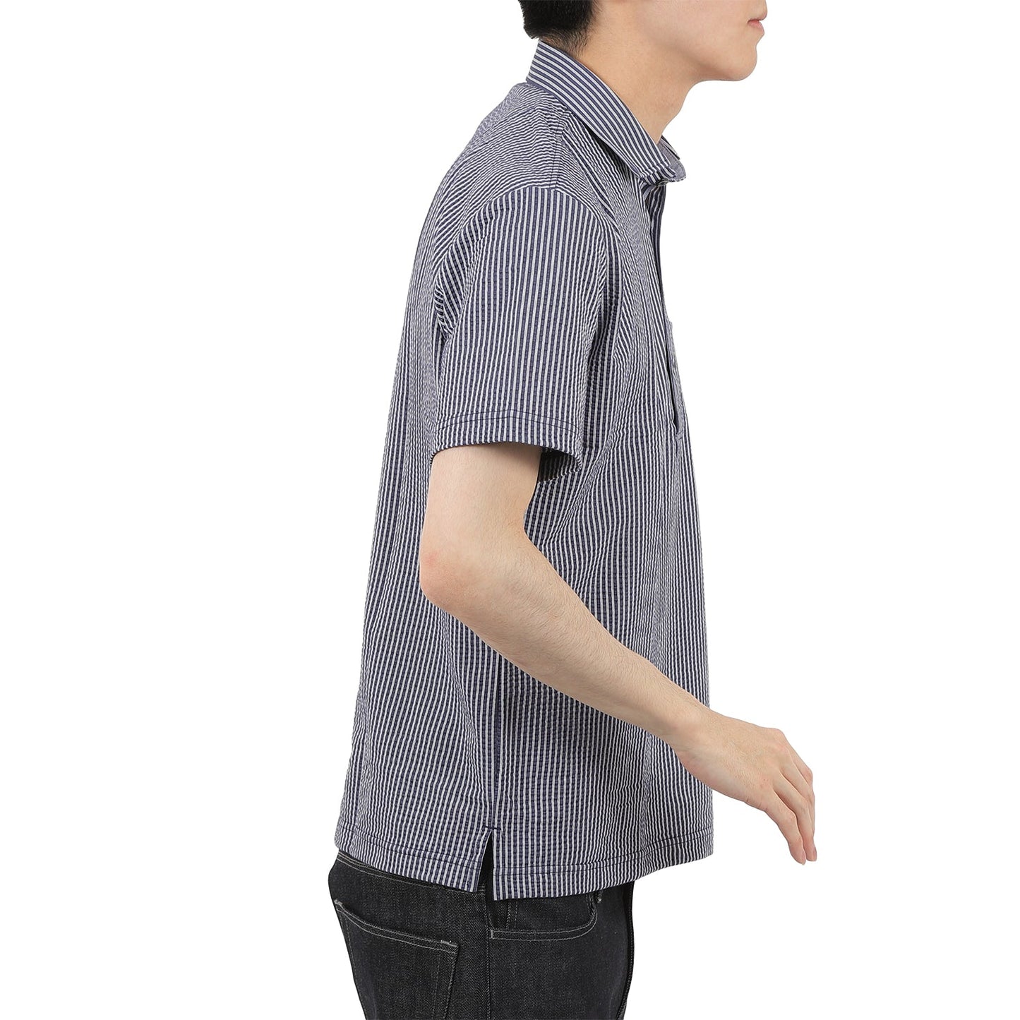 【SALE/20%OFF】ニットサッカー ストライプポロシャツ