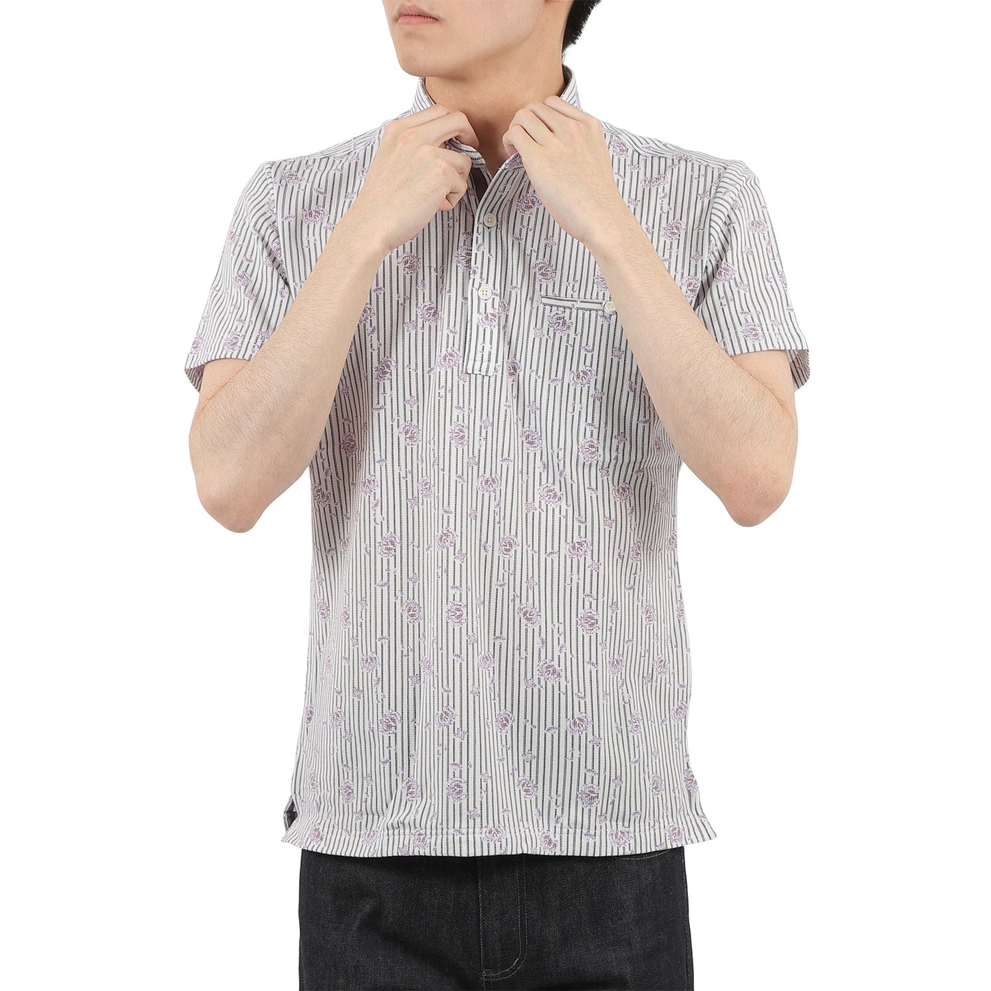 【SALE/30%OFF】COOLMAX カノコフラワープリント 半袖ポロシャツ