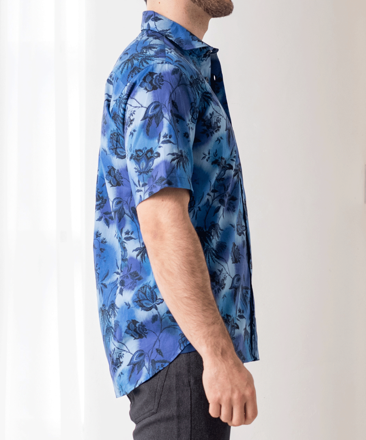 【SALE/30%OFF】VUMPS RED LIBERTYプリント セミワイドカラー 半袖シャツ