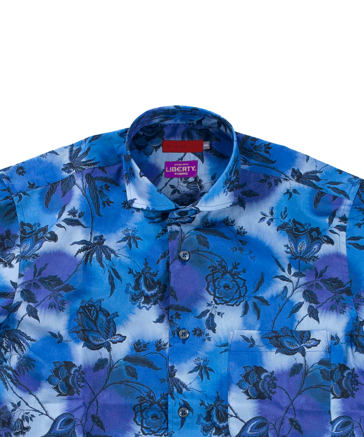 【SALE/30%OFF】VUMPS RED LIBERTYプリント セミワイドカラー 半袖シャツ