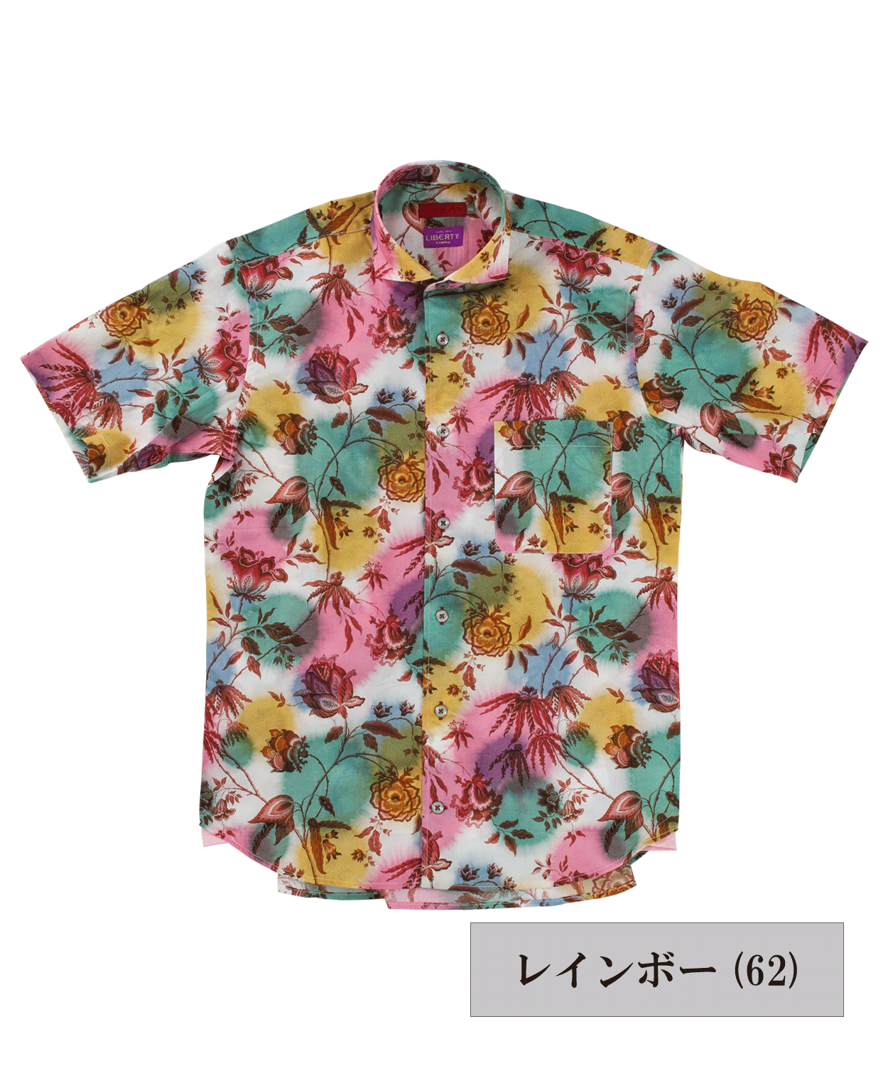 【SALE/30%OFF】VUMPS RED LIBERTYプリント セミワイドカラー 半袖シャツ