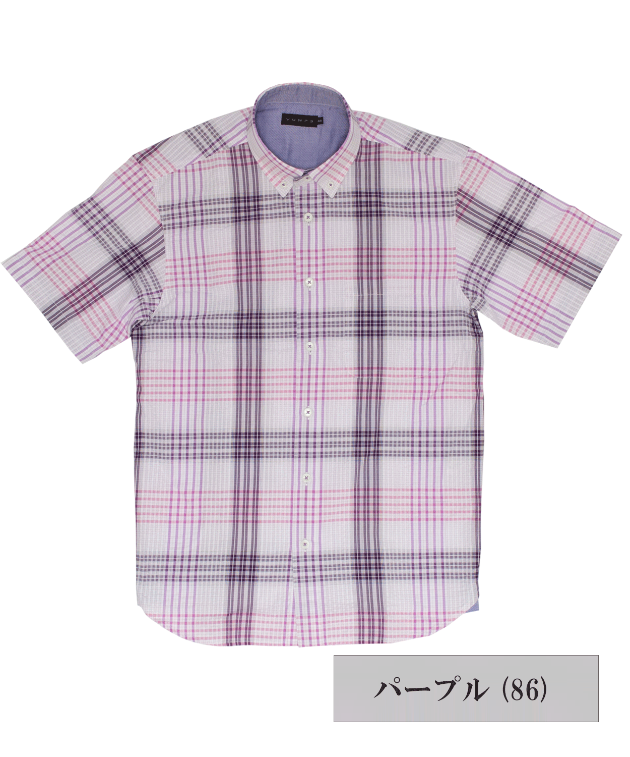 【SALE/30%OFF】サッカー素材 チェック 半袖BDシャツ