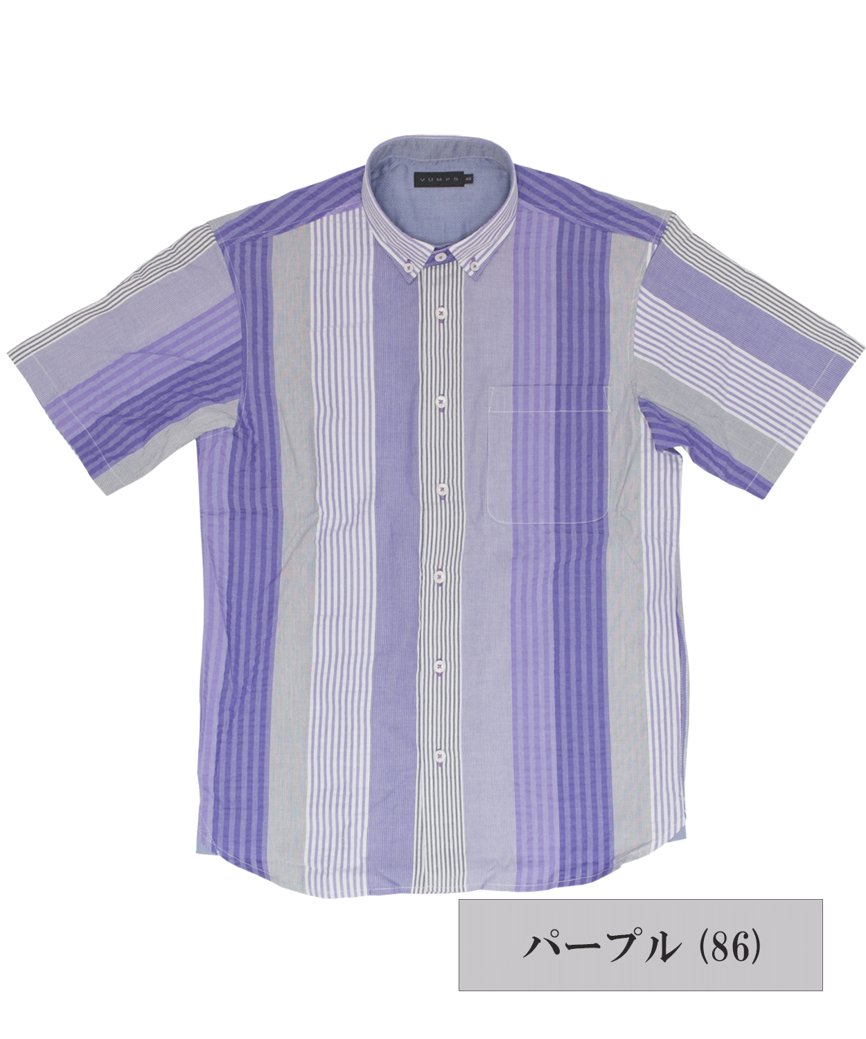 【SALE/50%OFF】サッカー素材 マルチストライプ 半袖BDシャツ