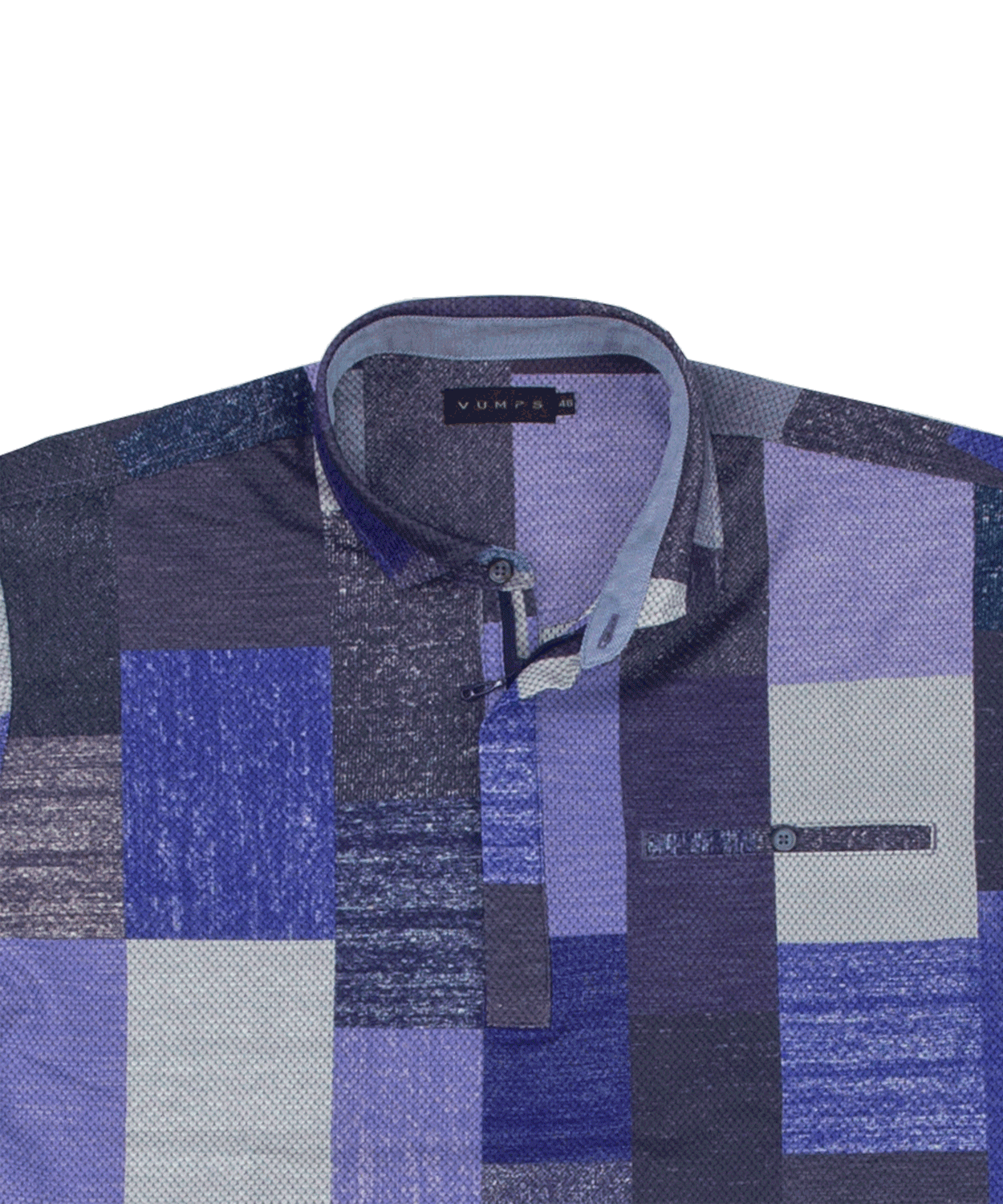 【SALE/50%OFF】ハニカムブロックプリント ZIPポロシャツ #VUMPS traveller