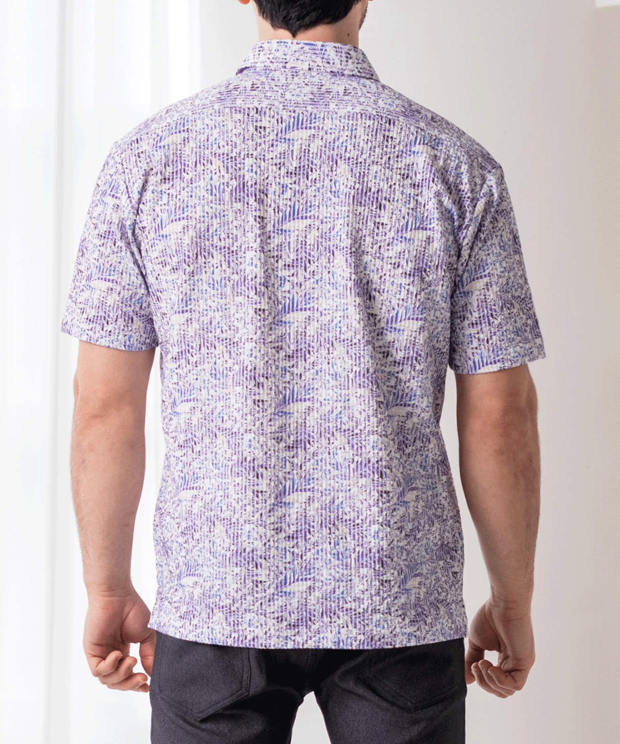 【SALE/30%OFF】ニットサッカー リーフプリント 半袖ポロシャツ #VUMPS traveller