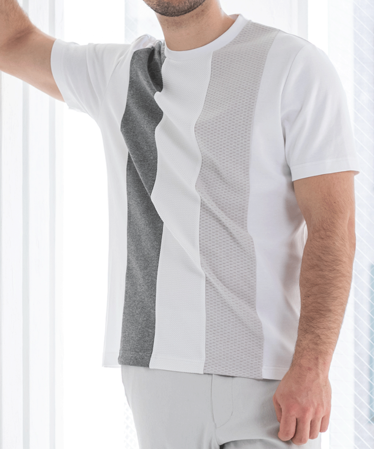 スムース 異素材切替Tシャツ