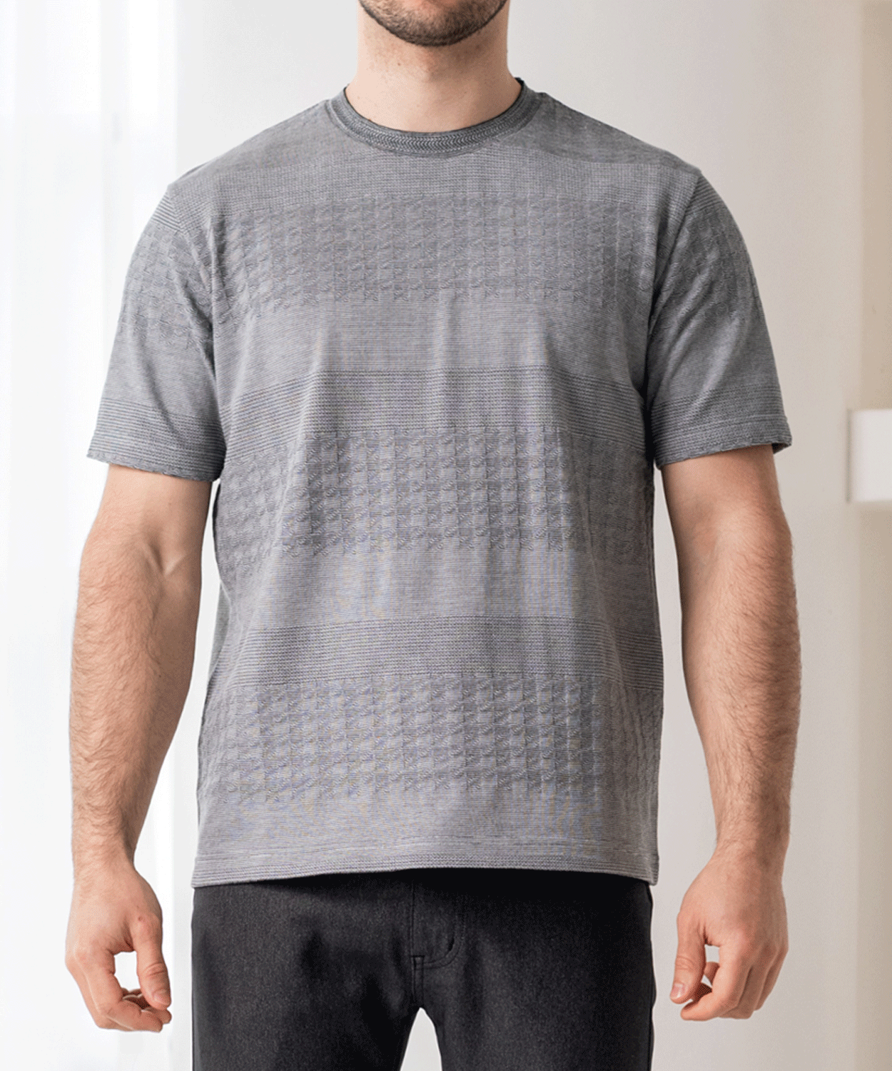 リンクス千鳥格子 ジャカードTシャツ