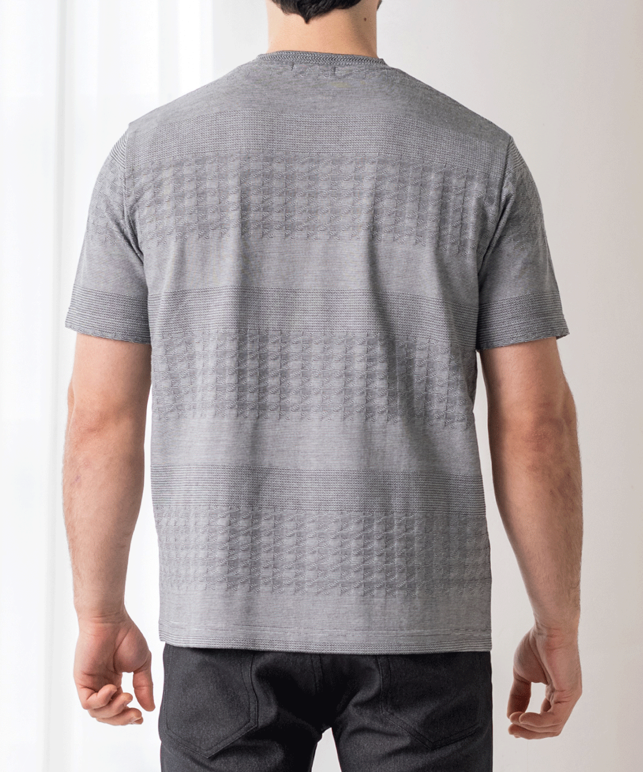 【SALE/30%OFF】リンクス千鳥格子 ジャカードTシャツ