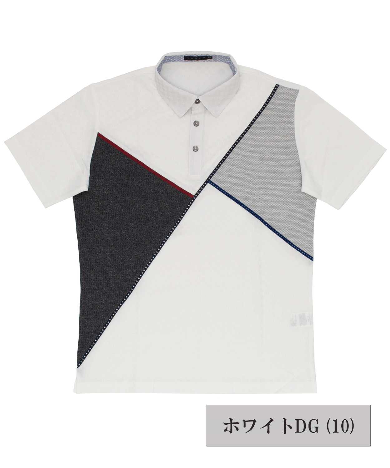【SALE/50%OFF】異素材切替ステッチワーク 半袖ポロシャツ