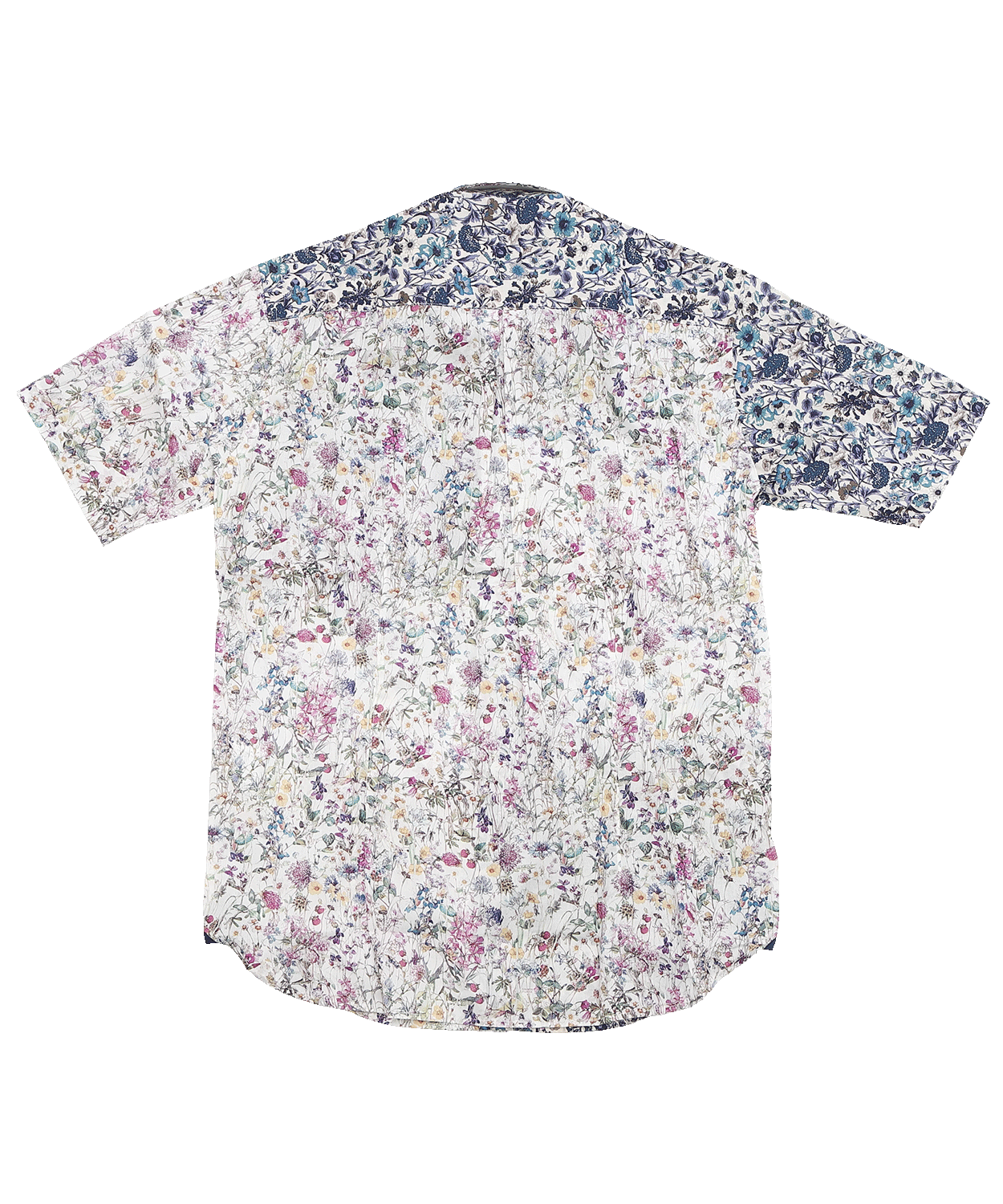 【SALE/20%OFF】VUMPS RED LIBERTYプリント アシンメトリーセミワイドカラー 半袖シャツ