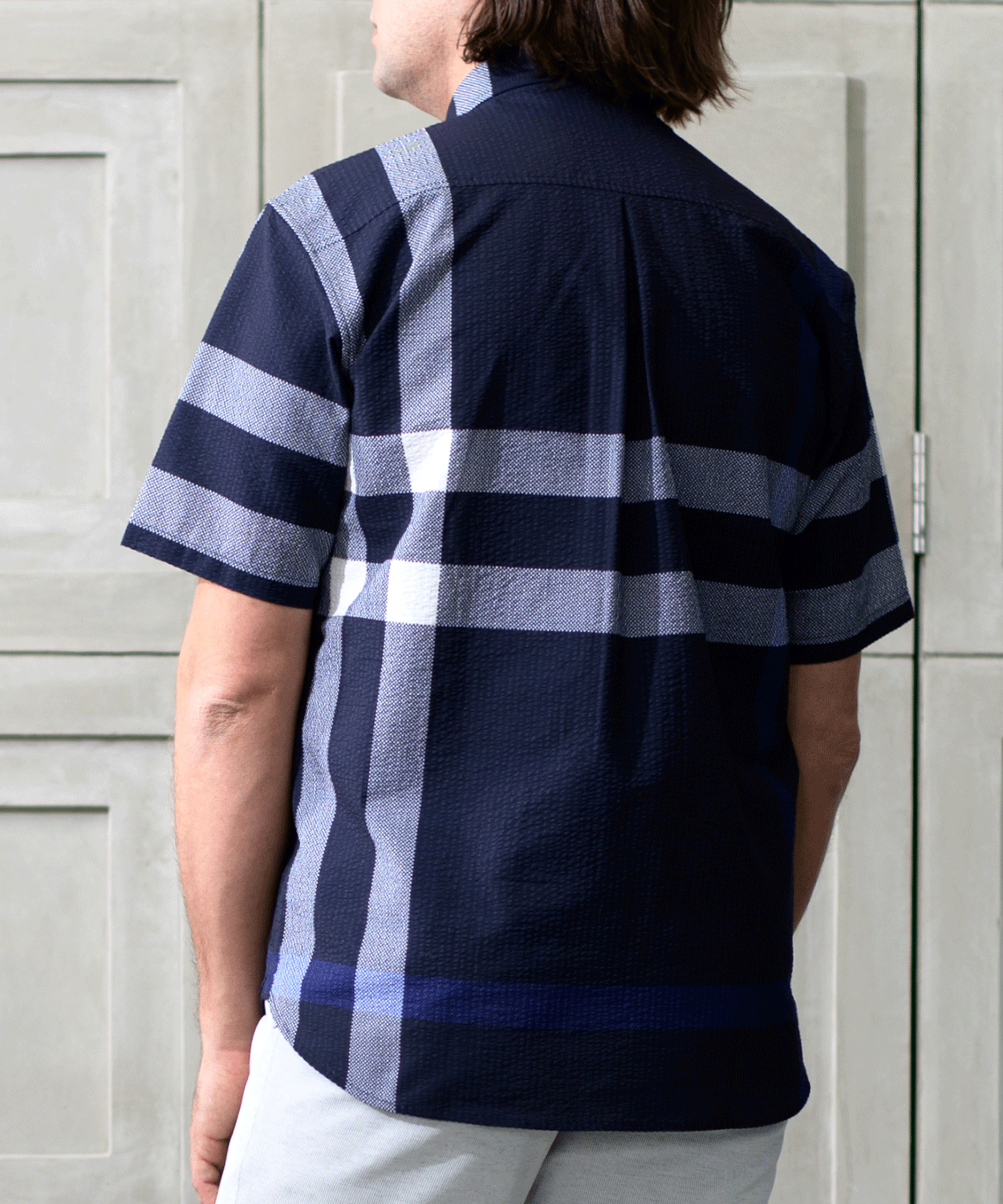 【SALE/20%OFF】サッカーパネルチェックプリント 半袖BDシャツ