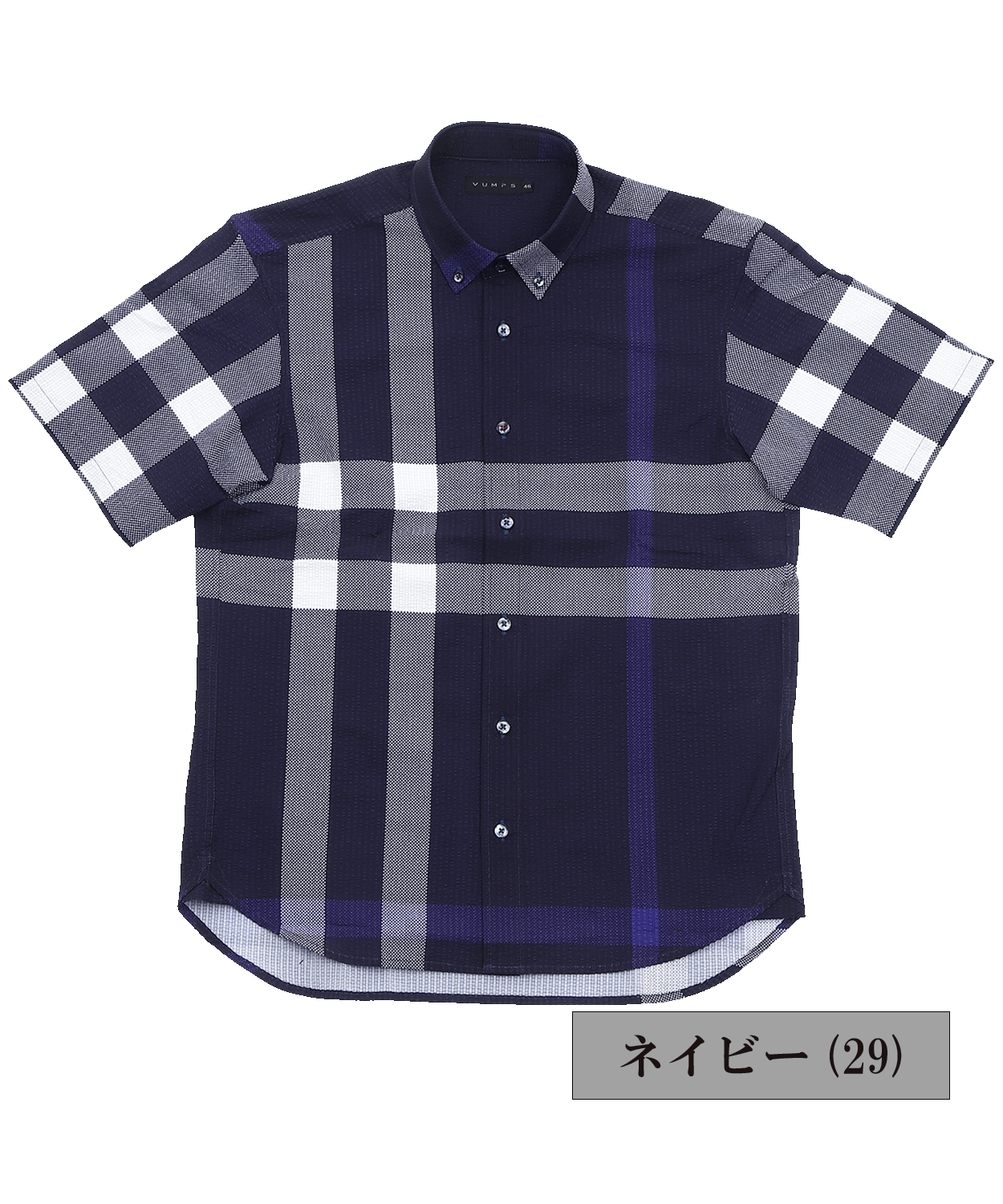 【SALE/20%OFF】サッカーパネルチェックプリント 半袖BDシャツ