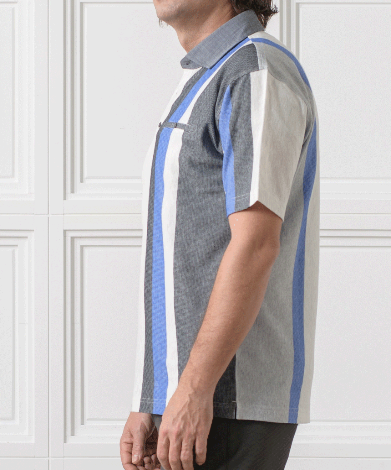 【MORESALE/50%OFF】ピケストライプ 半袖ポロシャツ