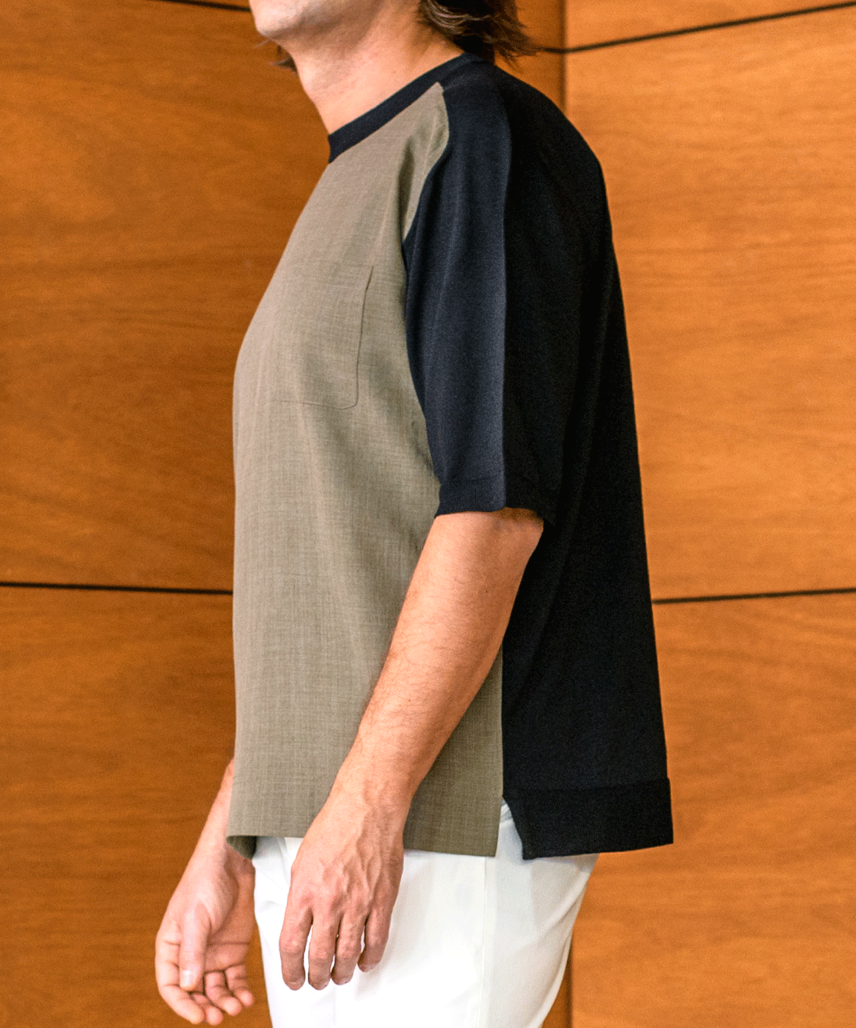 【MORESALE/40%OFF】VUMPS RED 12G異素材ミックス クルーネックTシャツ