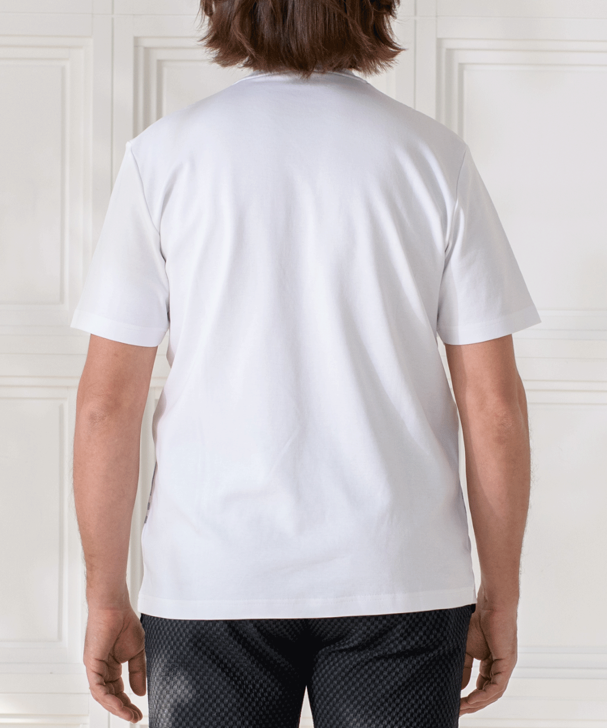 スムースパネルチェック プリントTシャツ