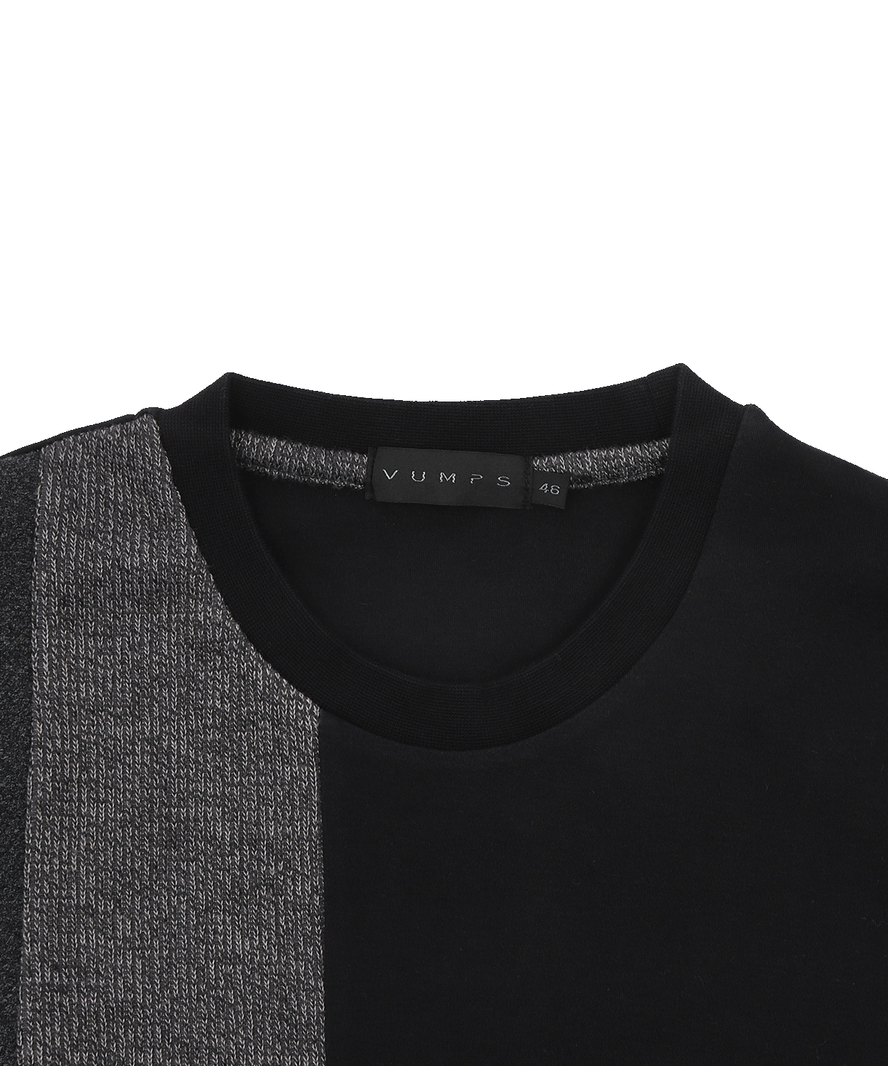 スムース異素材 ストライプ切替Tシャツ