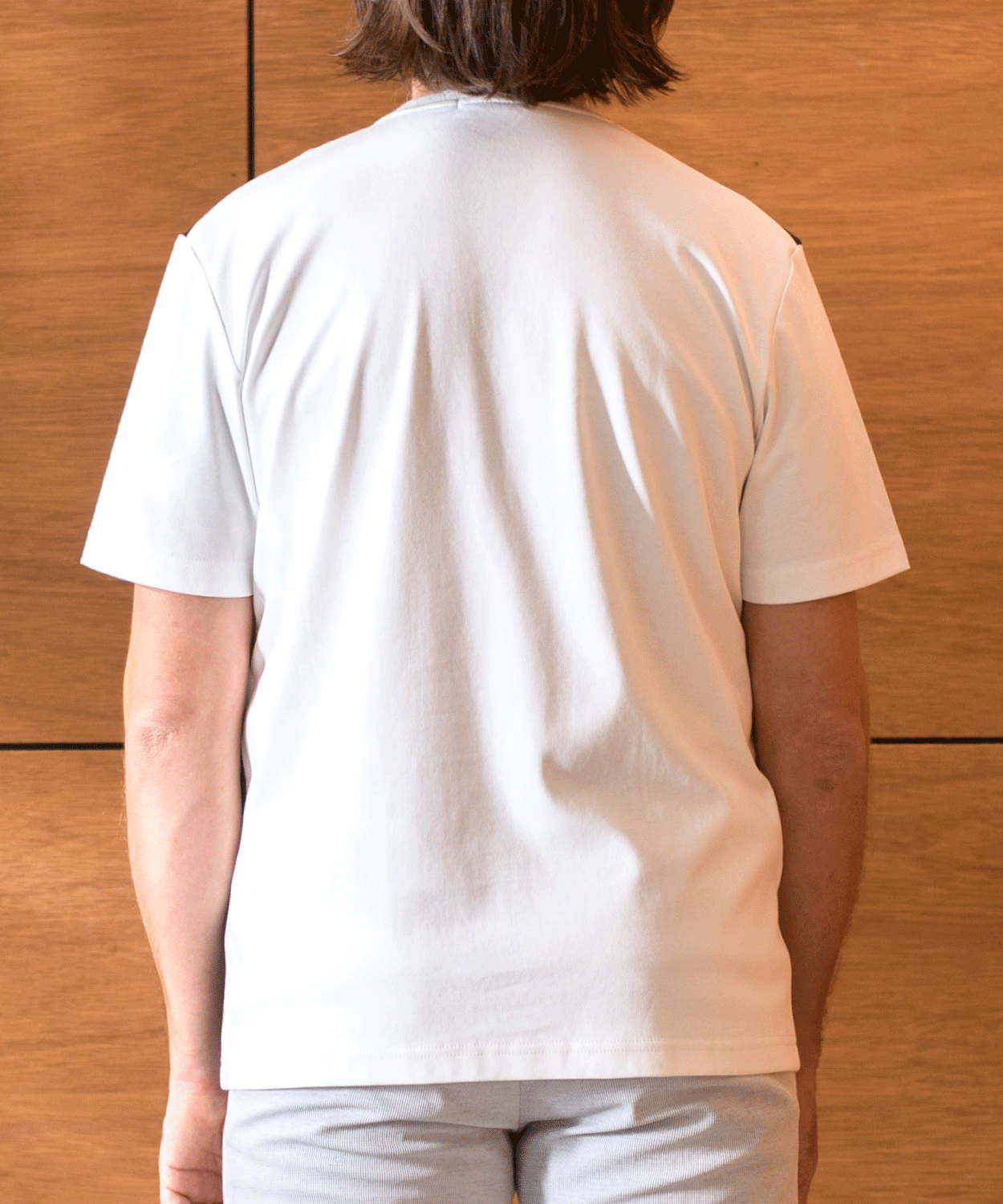 スムース 異素材ブロック切替 Tシャツ