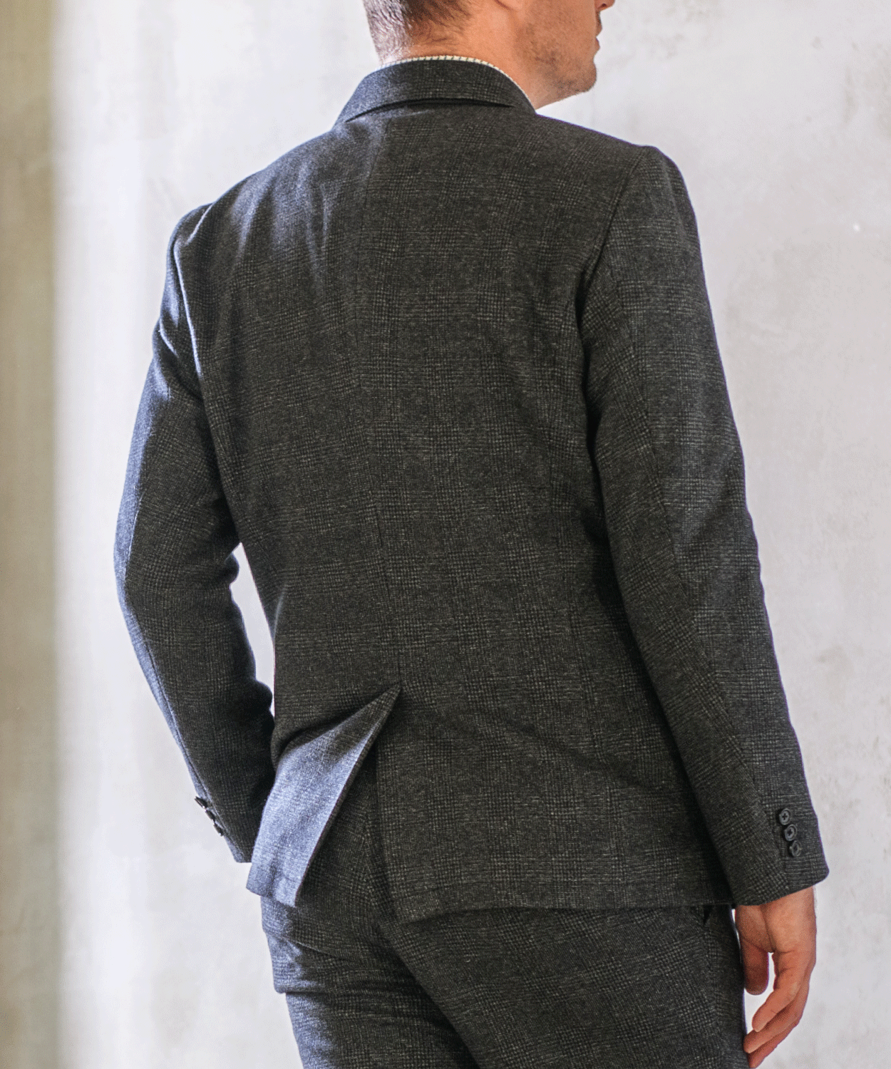 【SALE/30%OFF】 コットンウールジャージ グレンチェックジャケット