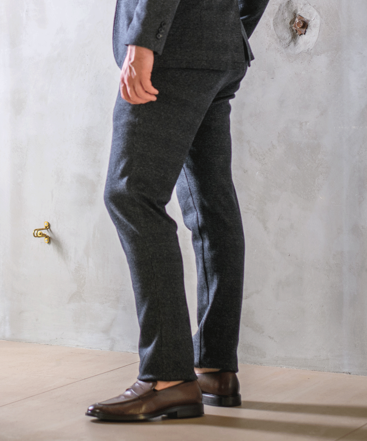 【SALE/20%OFF】 コットンウールジャージ グレンチェックパンツ
