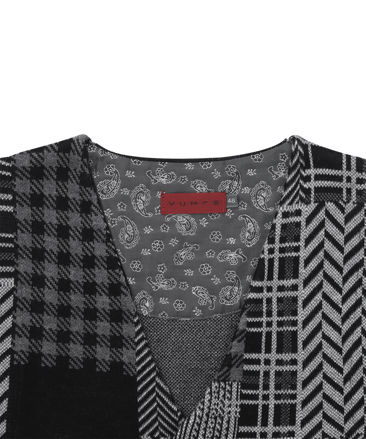 【MORESALE/30%OFF】 VUMPS RED パッチワーク調ジャカードジレ