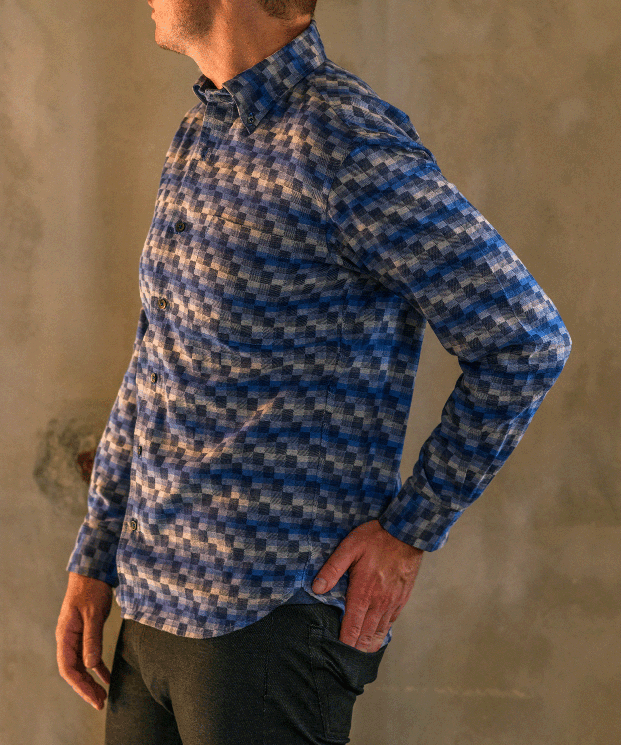 【SALE/30%OFF】 ネルグラデーションチェック BDシャツ