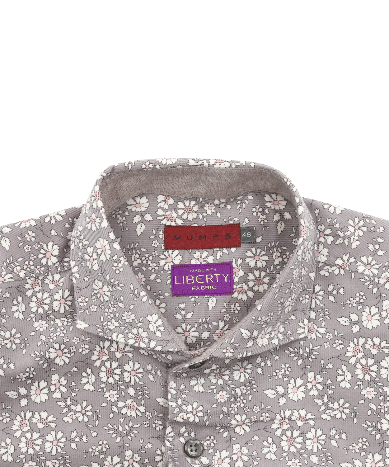【MORESALE/30%OFF】VUMPS RED コーデュロイプリント セミワイドカラーシャツ