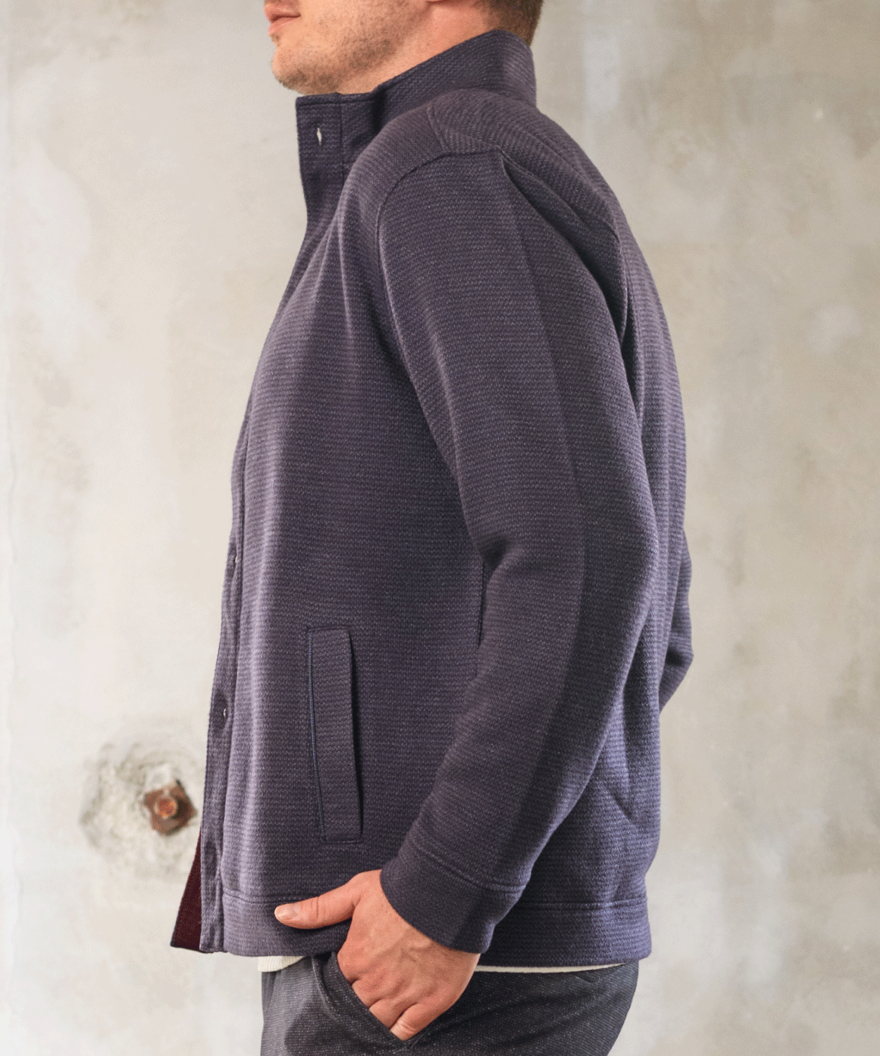 【SALE/30%OFF】 撚り杢ダブルフェイス ハイネックカーディガン