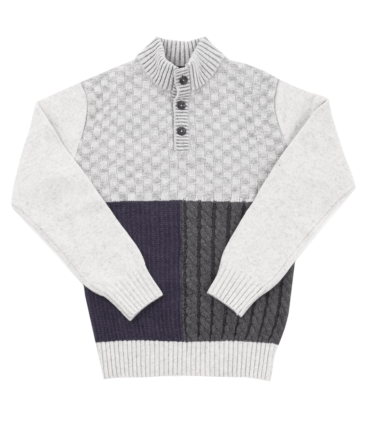 【SALE/30%OFF】 7G RICHESSE 地柄ハイネックヘンリーニット