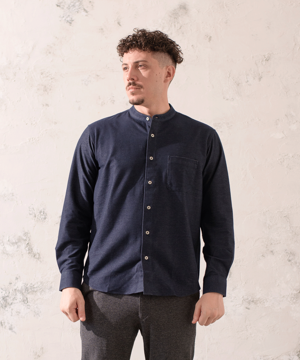 デニムジャージ スタンドカラーシャツ – VUMPS