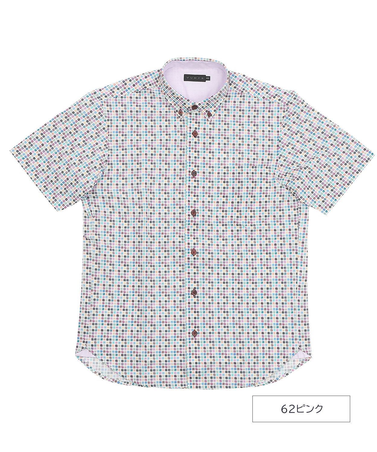 【SALE20%OFF】【夏を制する清潔感】サッカー ミニスクエアプリント BDシャツ | 蒸れない・シワになりにくい・速乾
